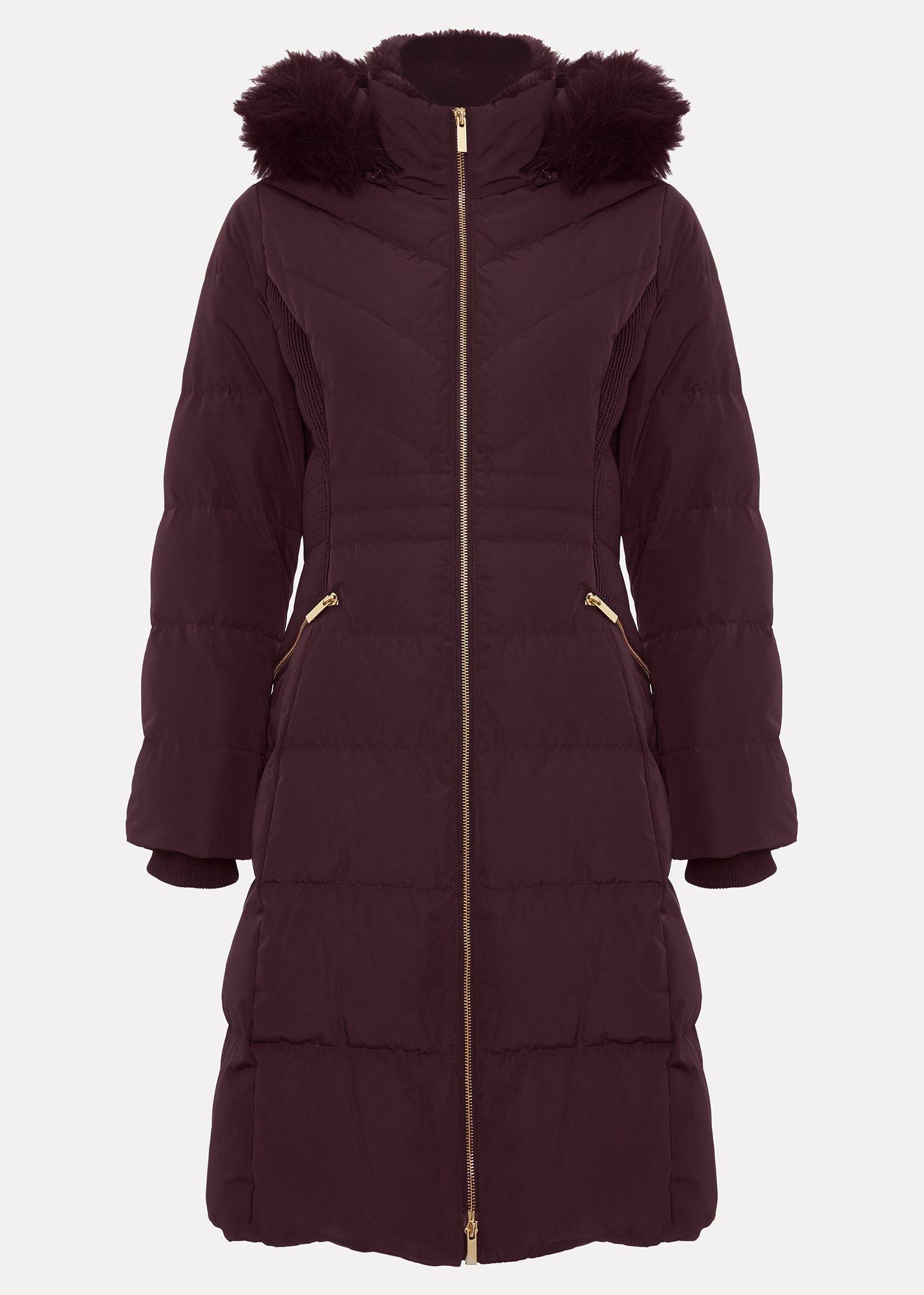 ${product-id}-Amber Fur Hood Puffer Coat-Burgundy-${view-type}