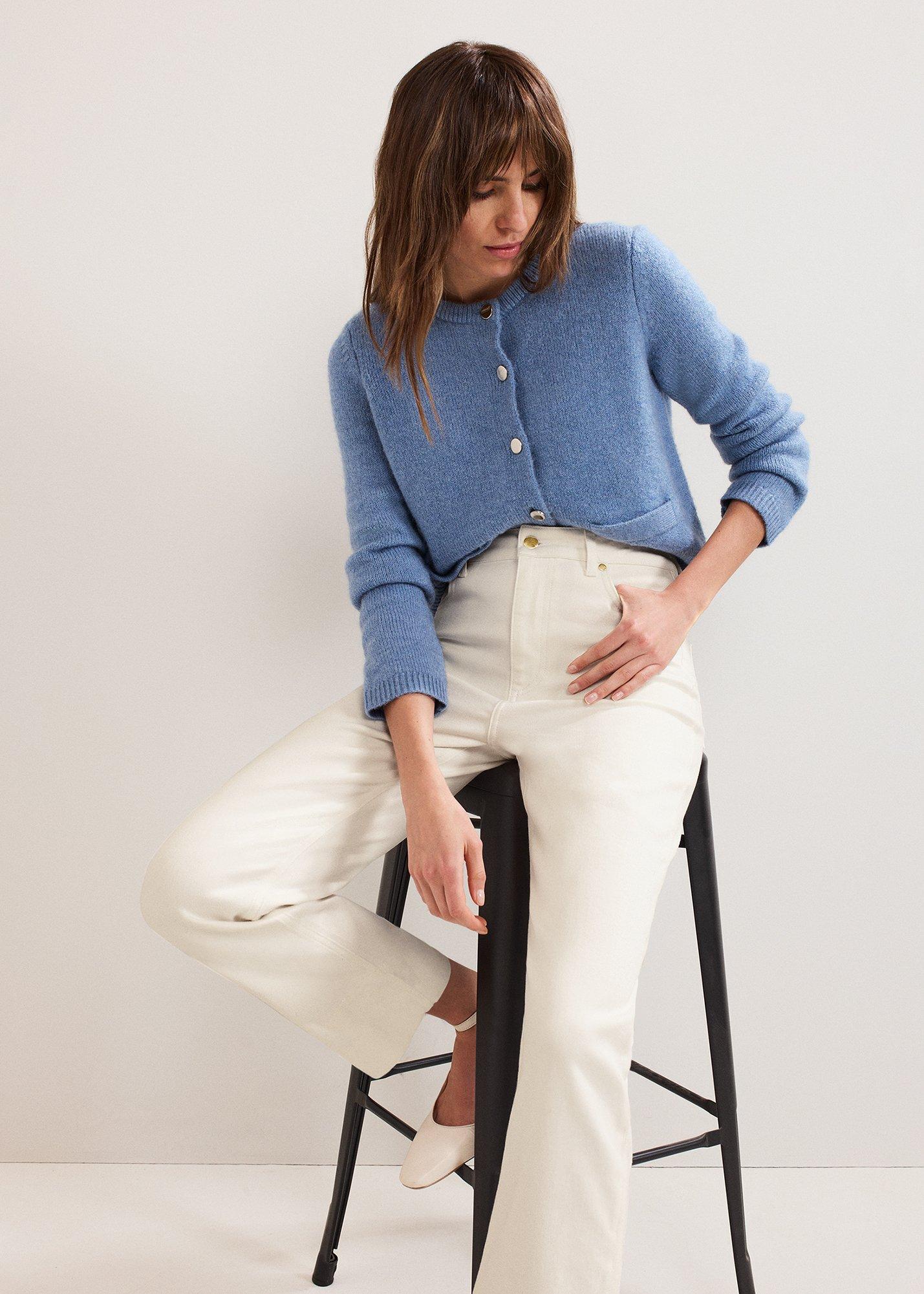 Lexi Ecru Crop Straight Jean 
