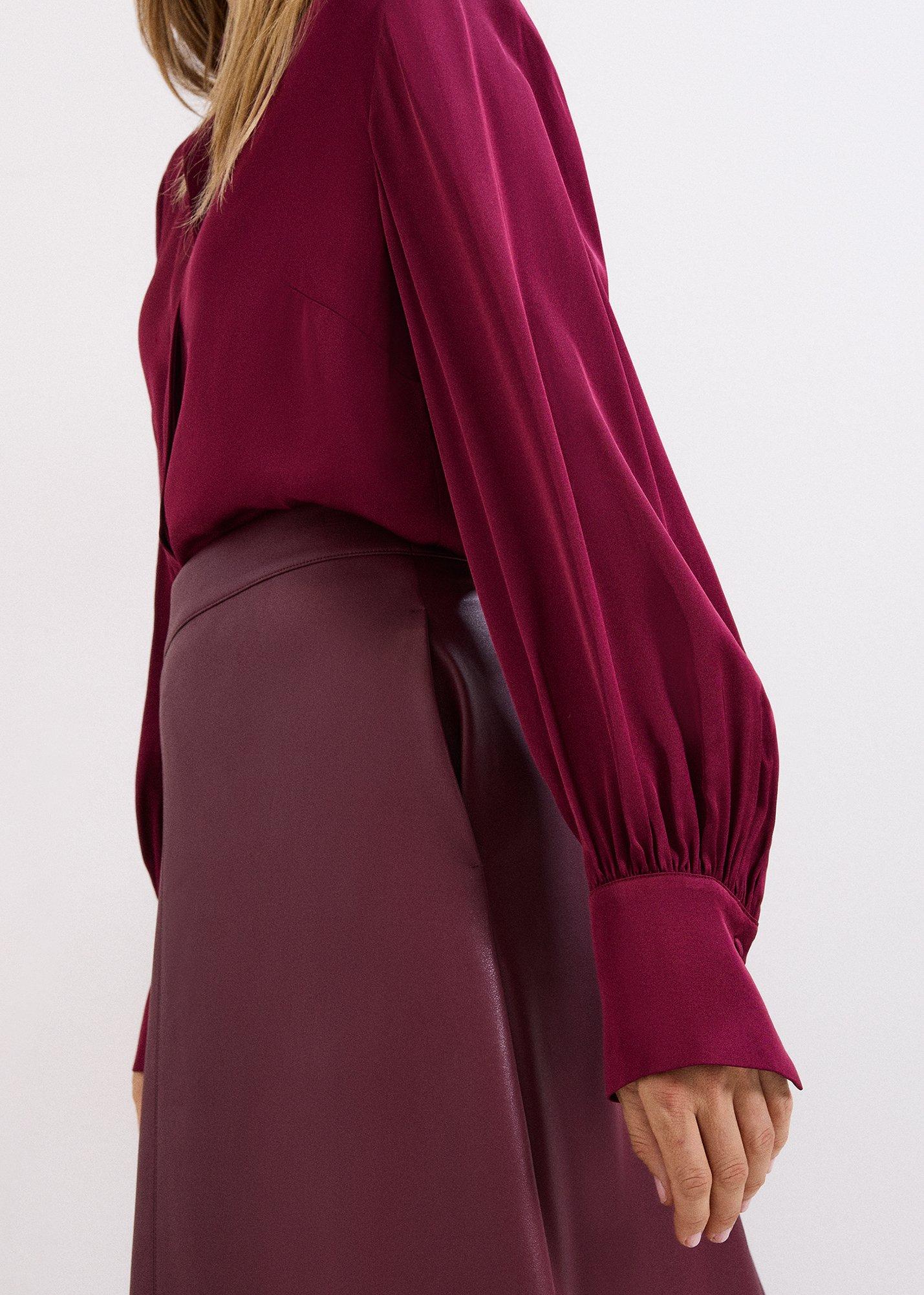Novie Burgundy Satin Shirt