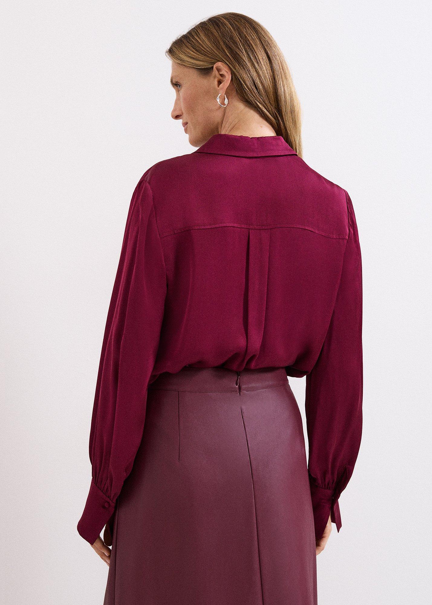${product-id}-Petite Novie Burgundy Satin Shirt-Red-${view-type}