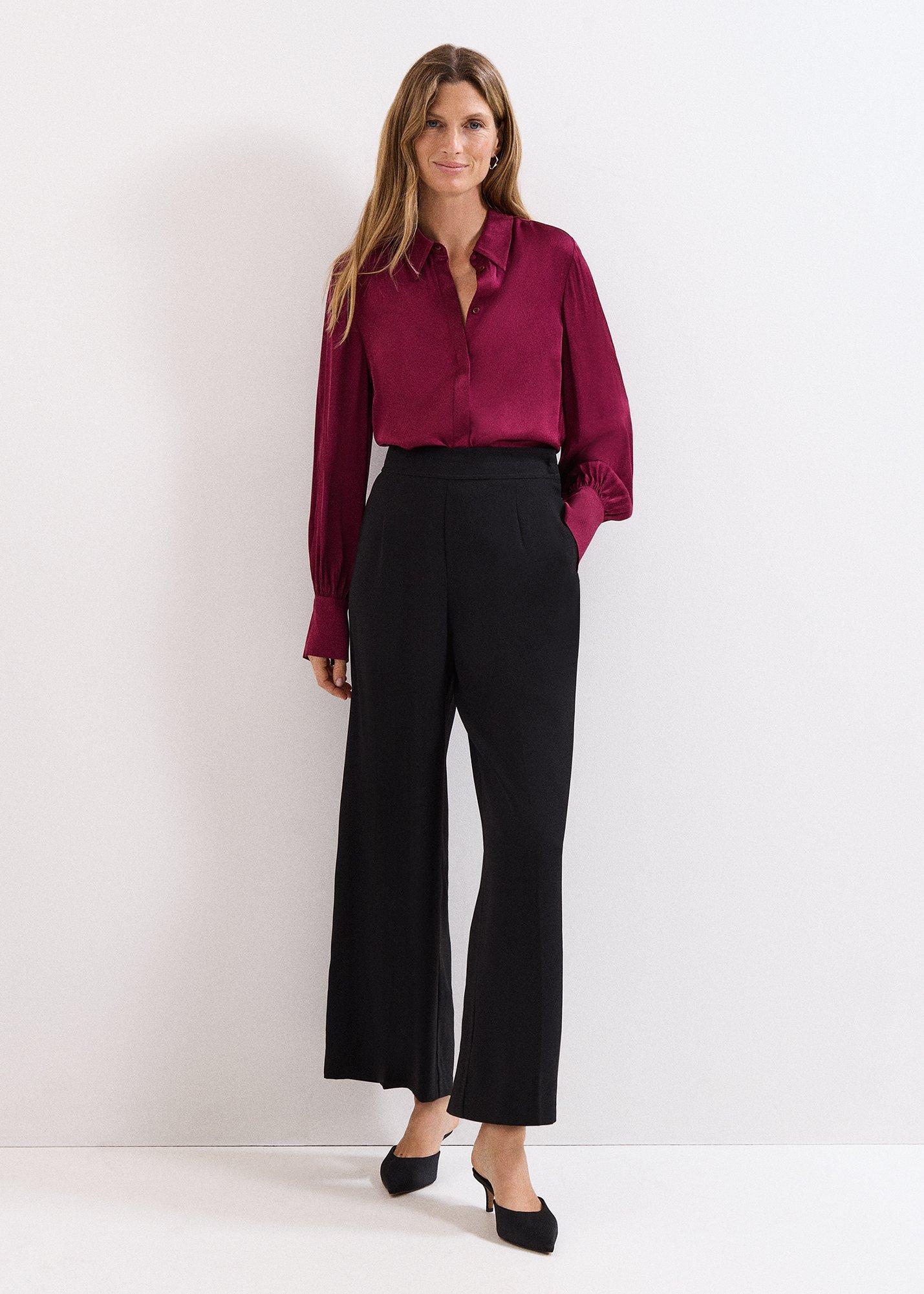 ${product-id}-Petite Novie Burgundy Satin Shirt-Red-${view-type}