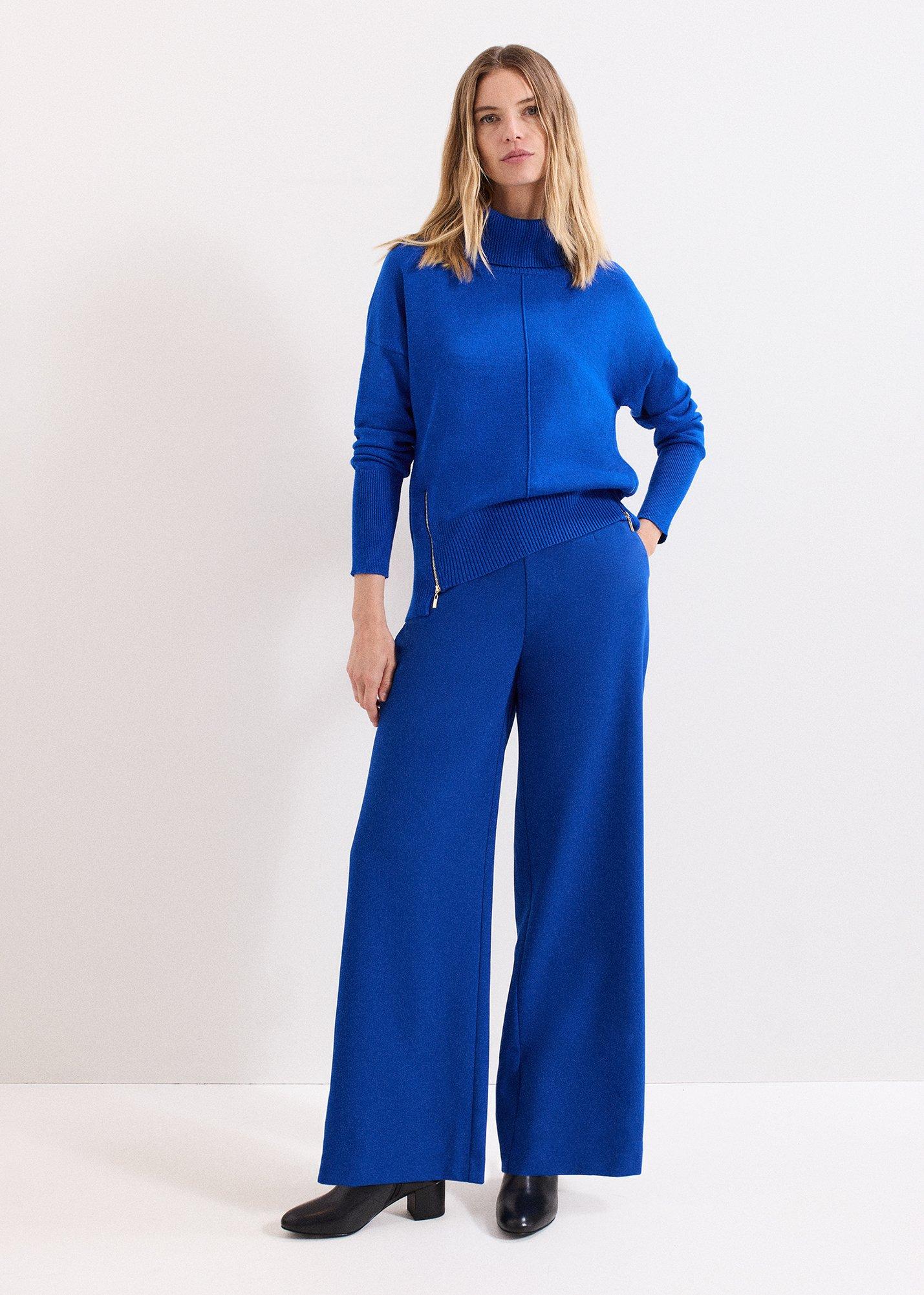 Aubrie Blue Wide Leg Trousers