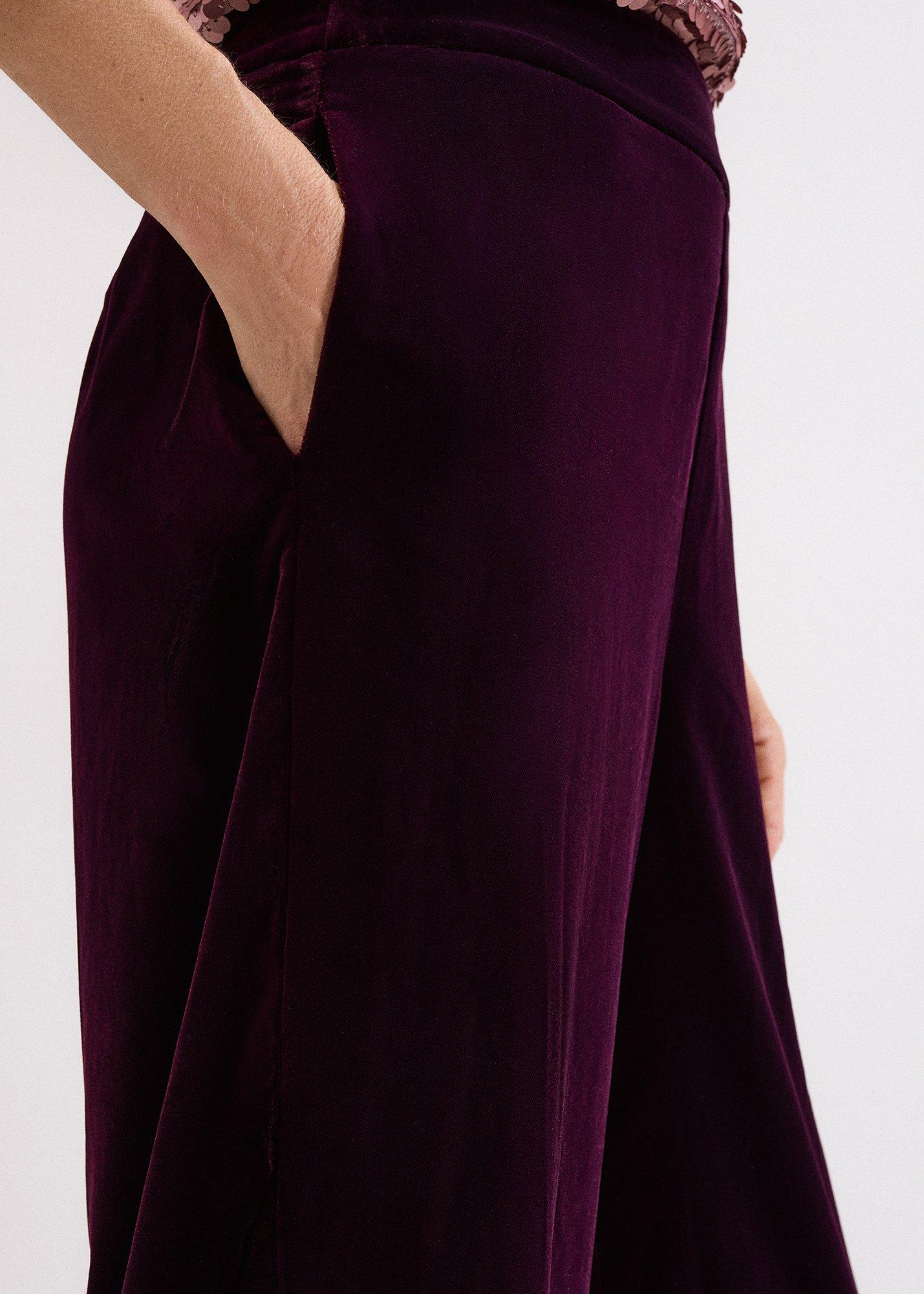 ${product-id}-Petite Valentina Velvet Wide Leg Trouser-Purple-${view-type}