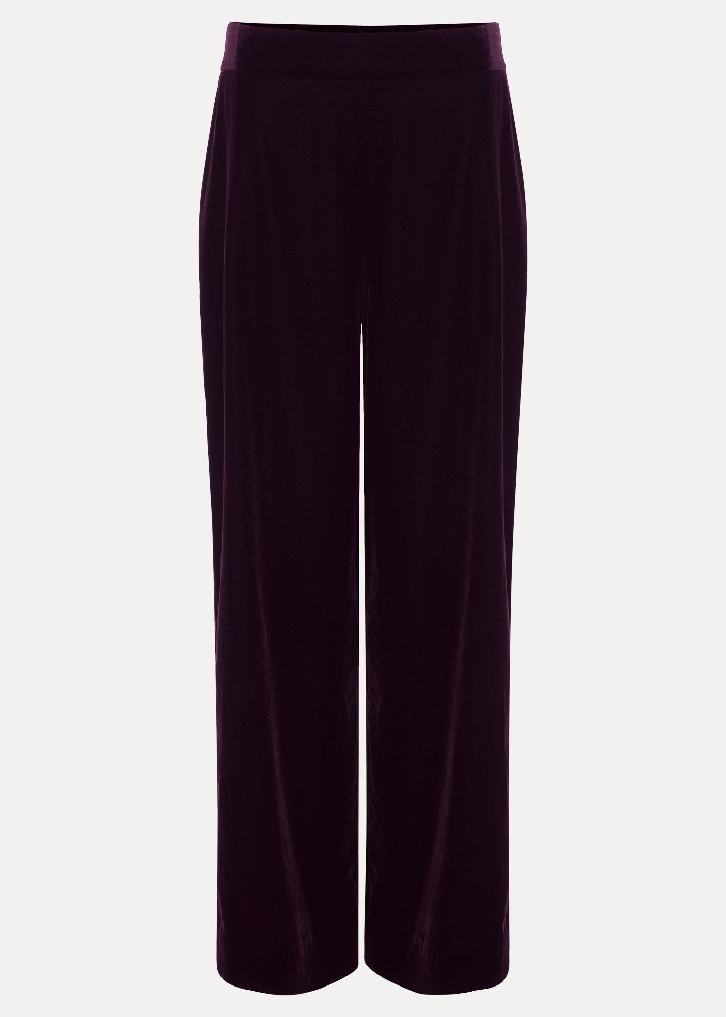 ${product-id}-Petite Valentina Velvet Wide Leg Trouser-Purple-${view-type}