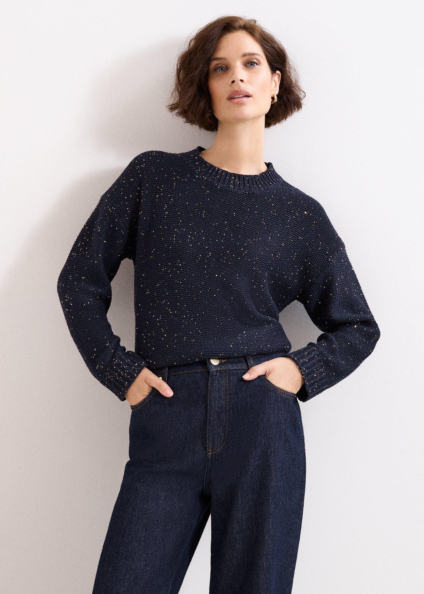 Amelie Navy Sequin Jumper
