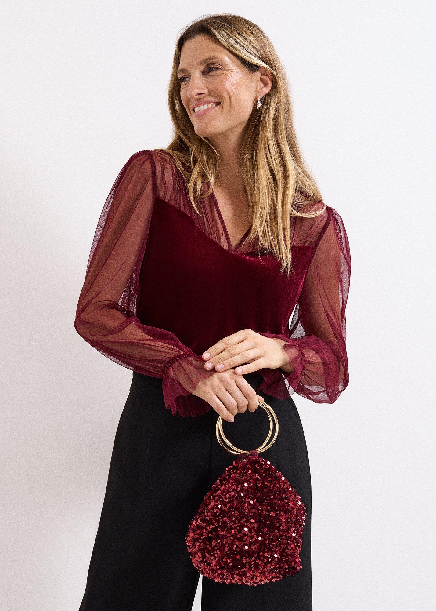 ${product-id}-All Over Sequin Clutch Bag-Dark Red-${view-type}
