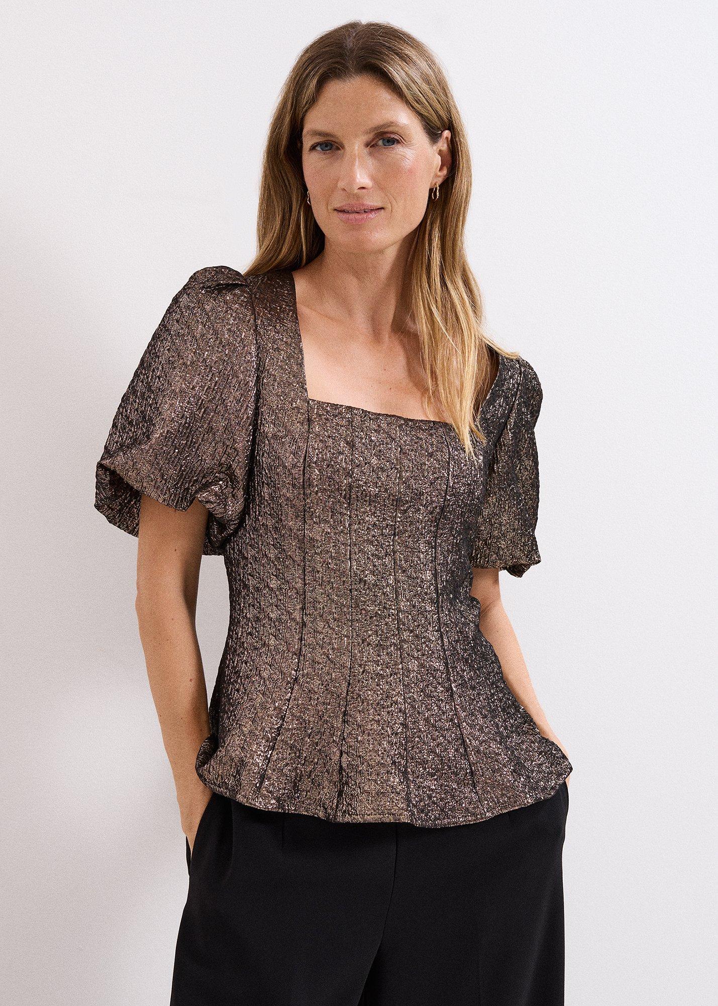 ${product-id}-Kassie Peplum Hem Top-Gold-${view-type}