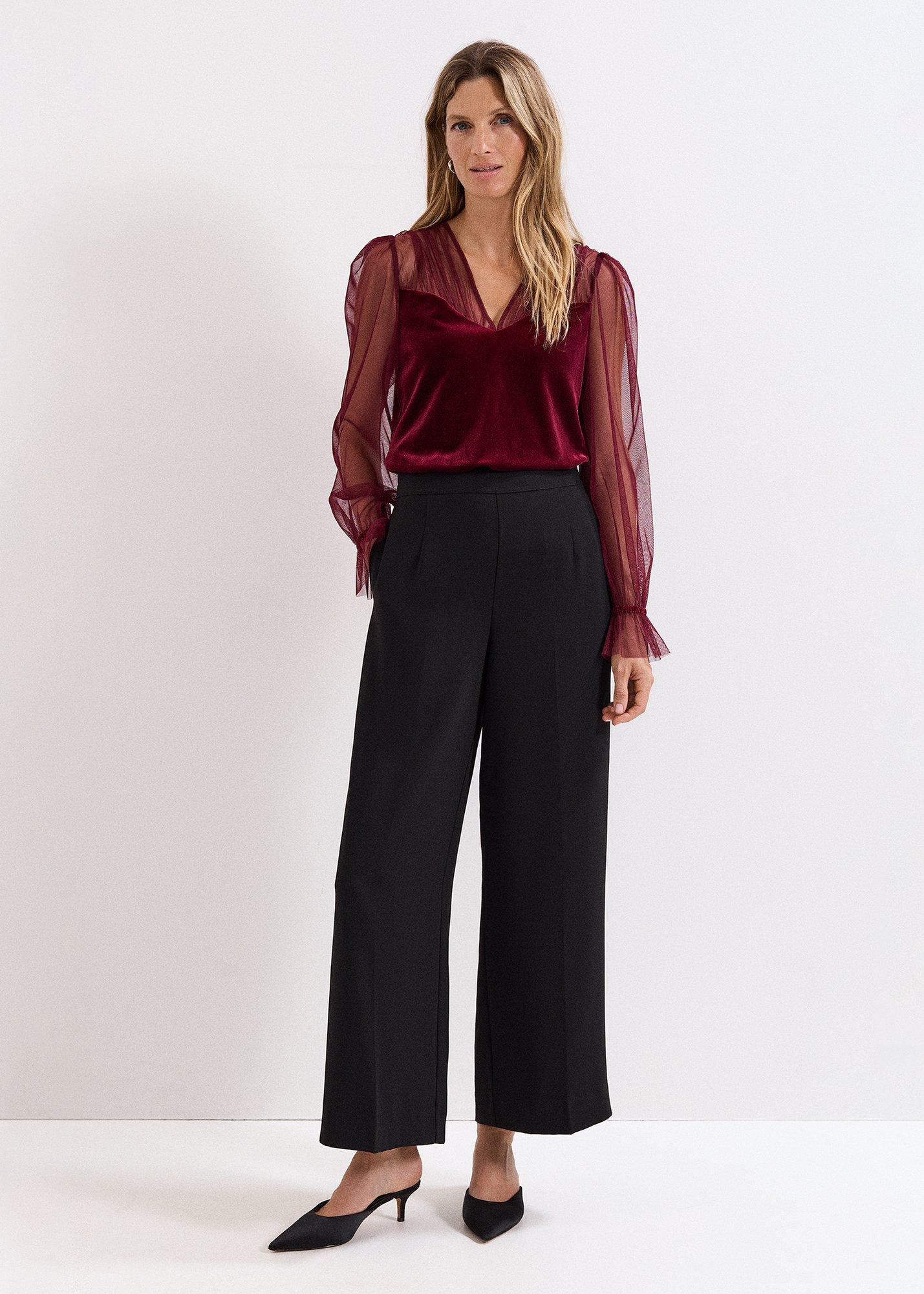 Cindy Burgundy Velvet Blouse