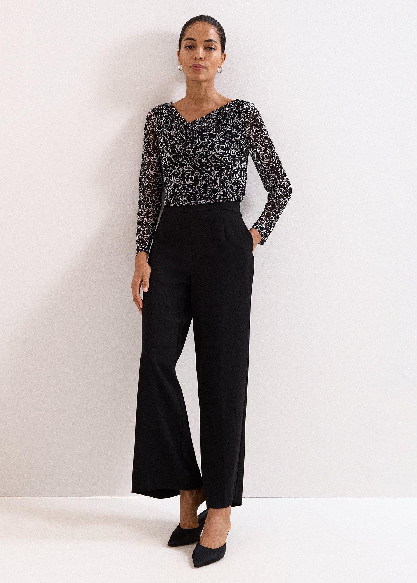 ${product-id}-Tammy Printed Cowl Neck Mesh Top-Black/Ivory-${view-type}