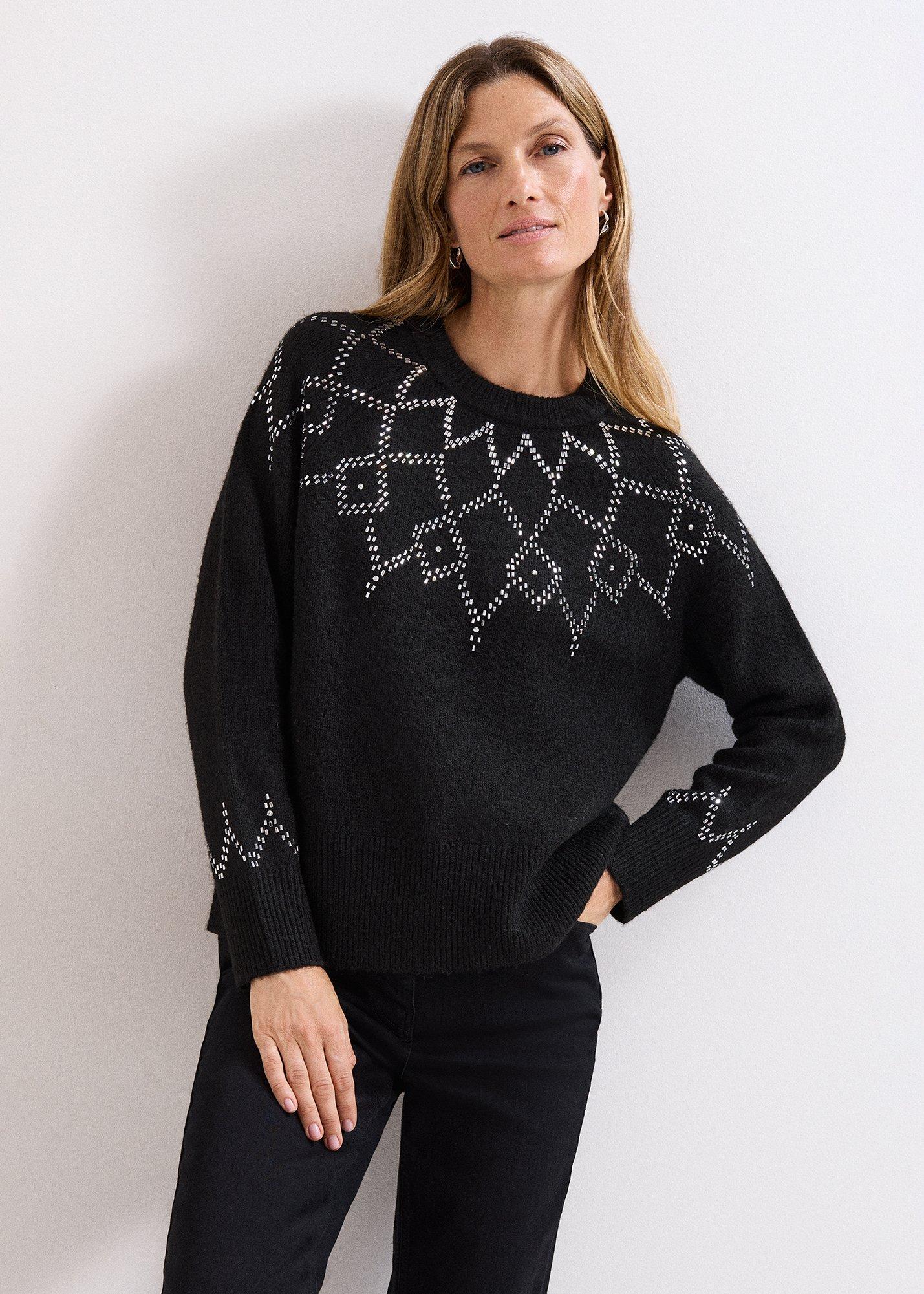Abigail Black Embellished Jumper