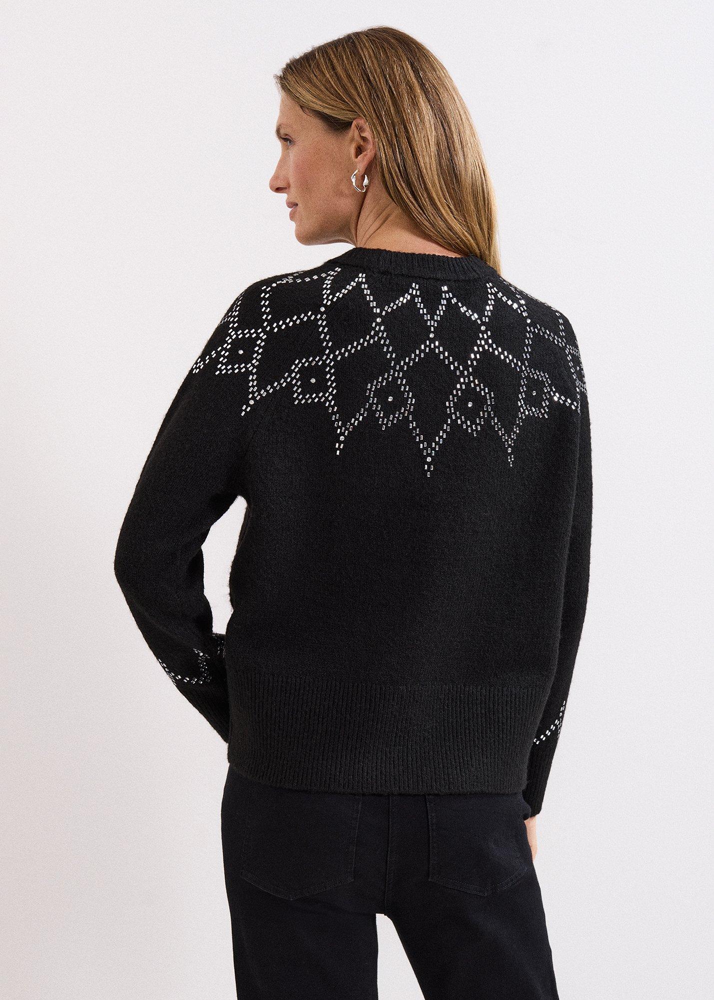 Abigail Black Embellished Jumper