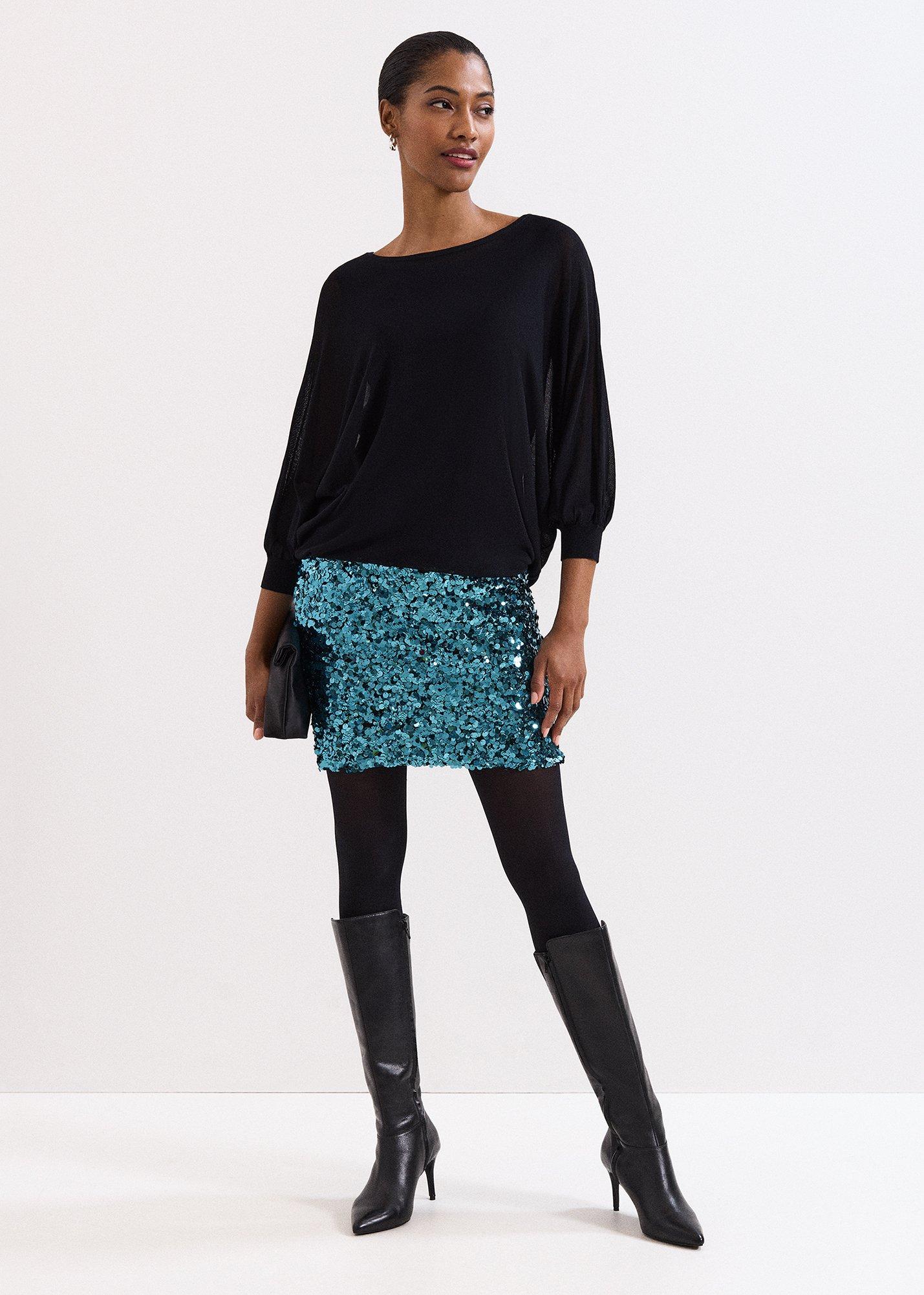 ${product-id}-Becca Batwing Sequin Dress-Black-${view-type}