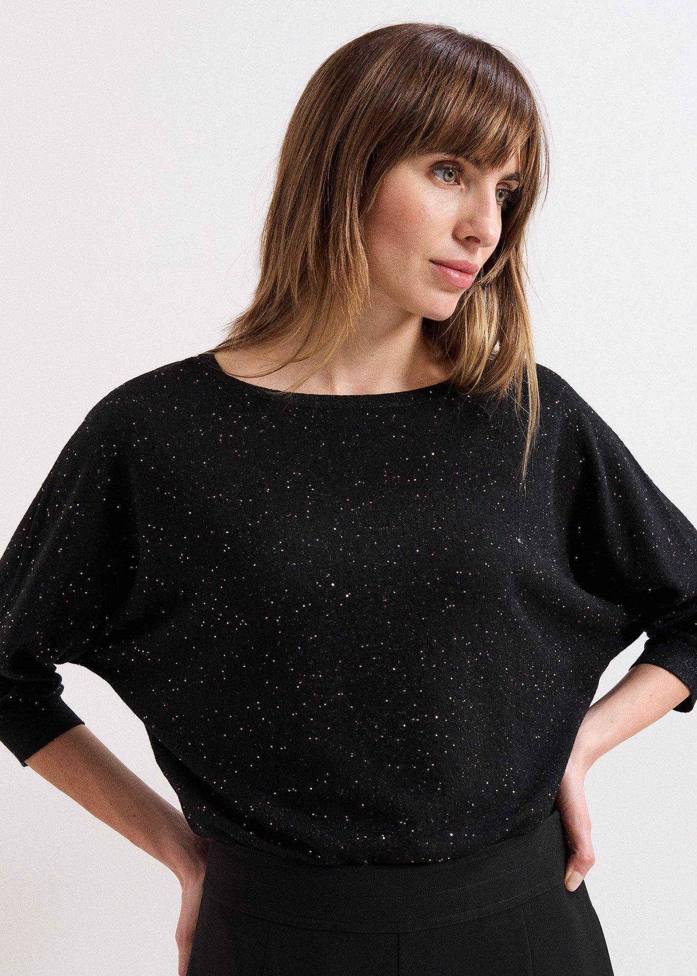 Cristine Batwing Sequin Knitted Jumper