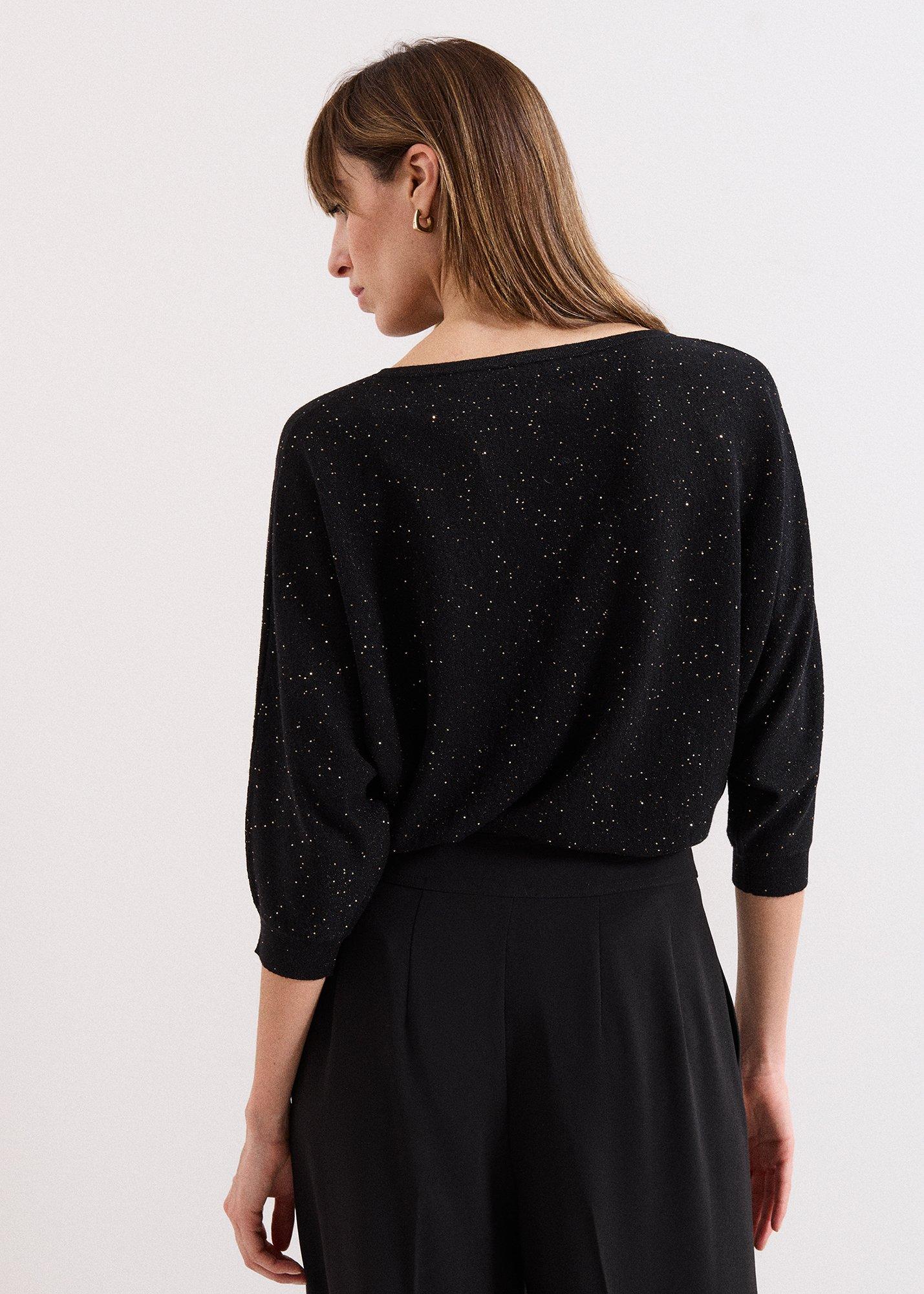 Cristine Batwing Sequin Knitted Jumper