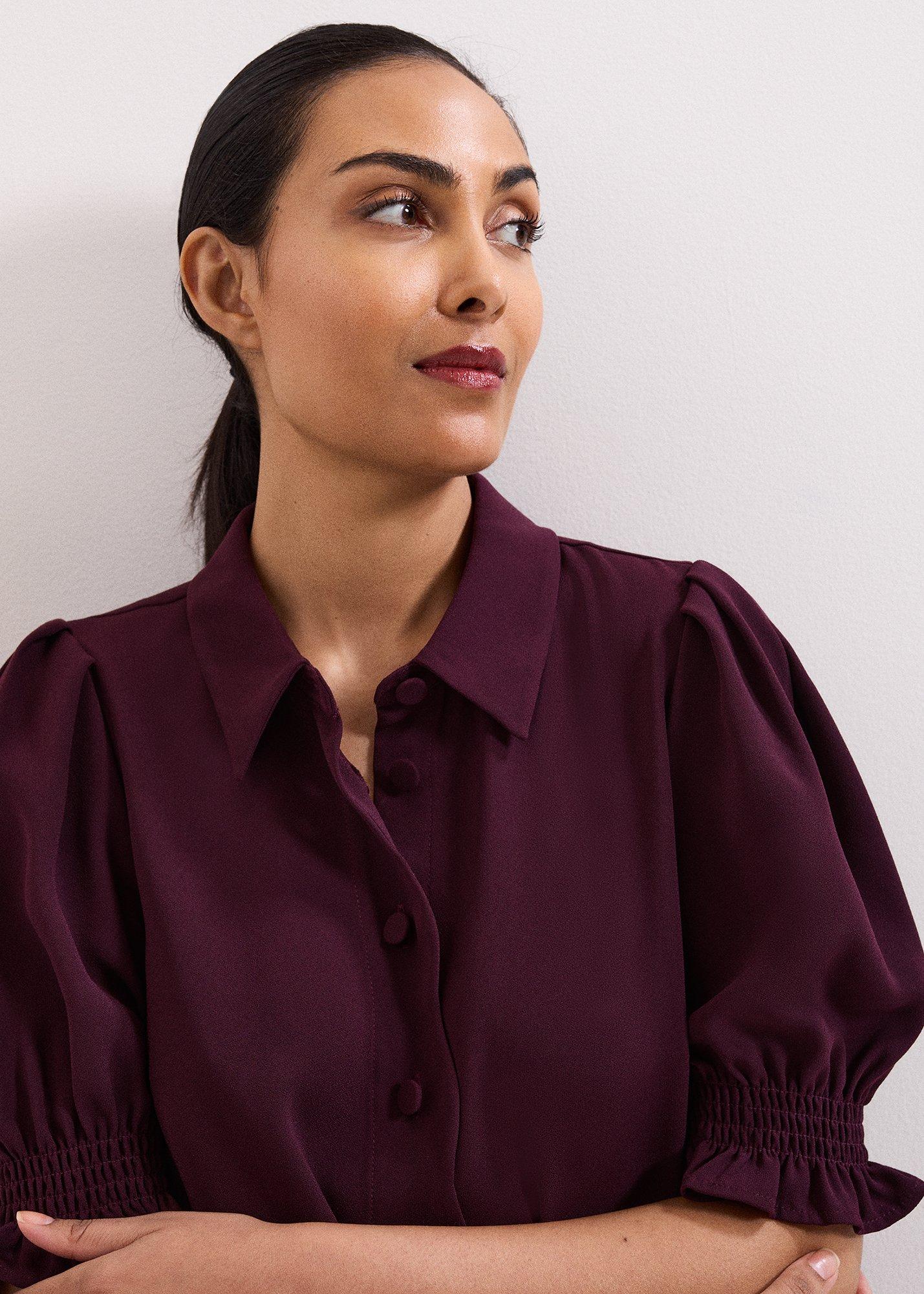 ${product-id}-Petite Candice Scallop Dress-Burgundy-${view-type}