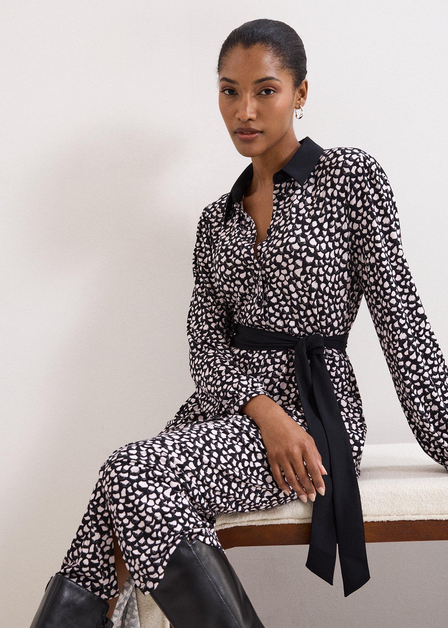 Florence Printed Jersey Shirt Midi Dress