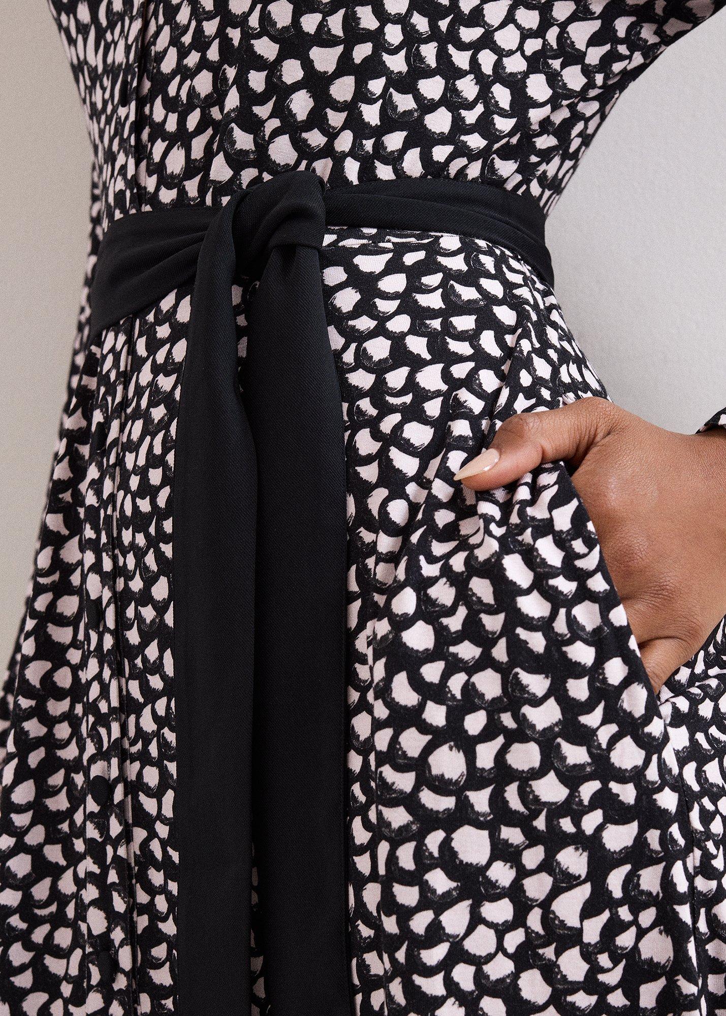 Florence Printed Jersey Shirt Midi Dress