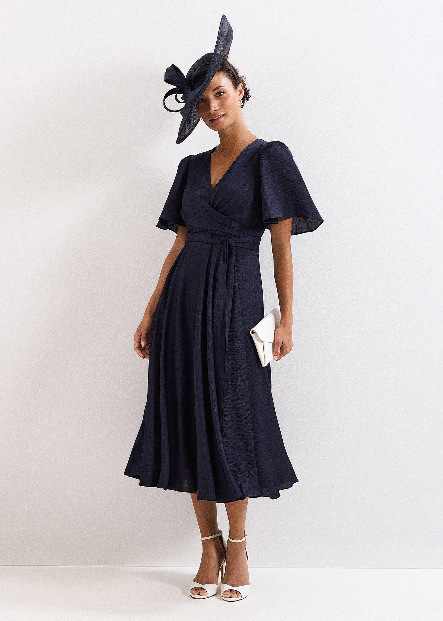 ${product-id}-Abbie Textured Wrap Dress-Navy-${view-type}