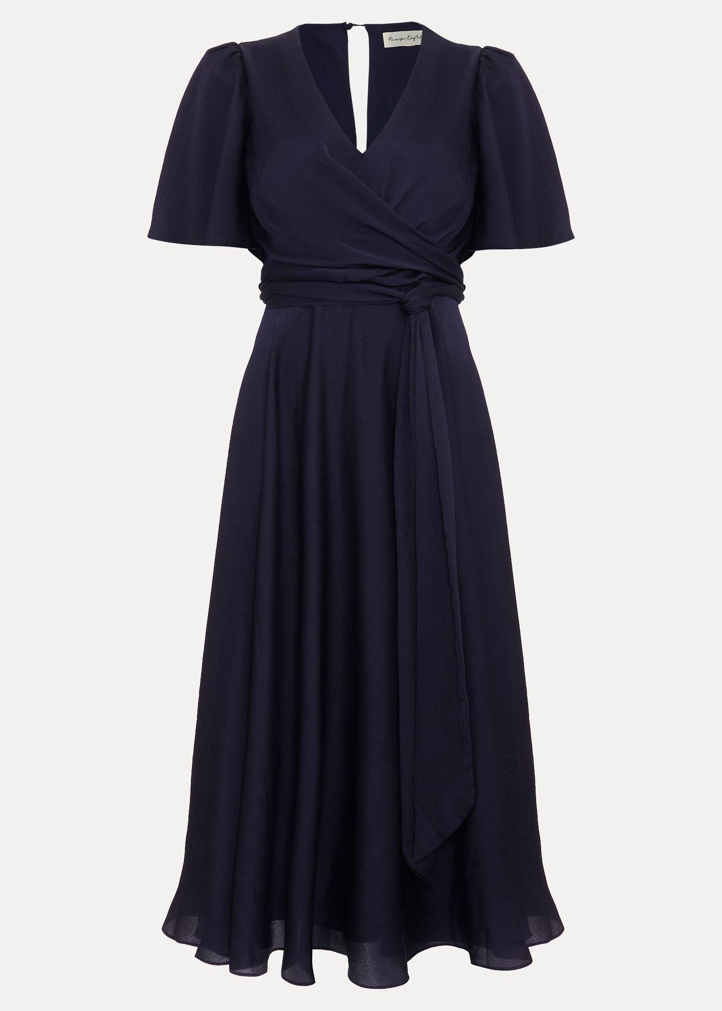 ${product-id}-Abbie Textured Wrap Dress-Navy-${view-type}