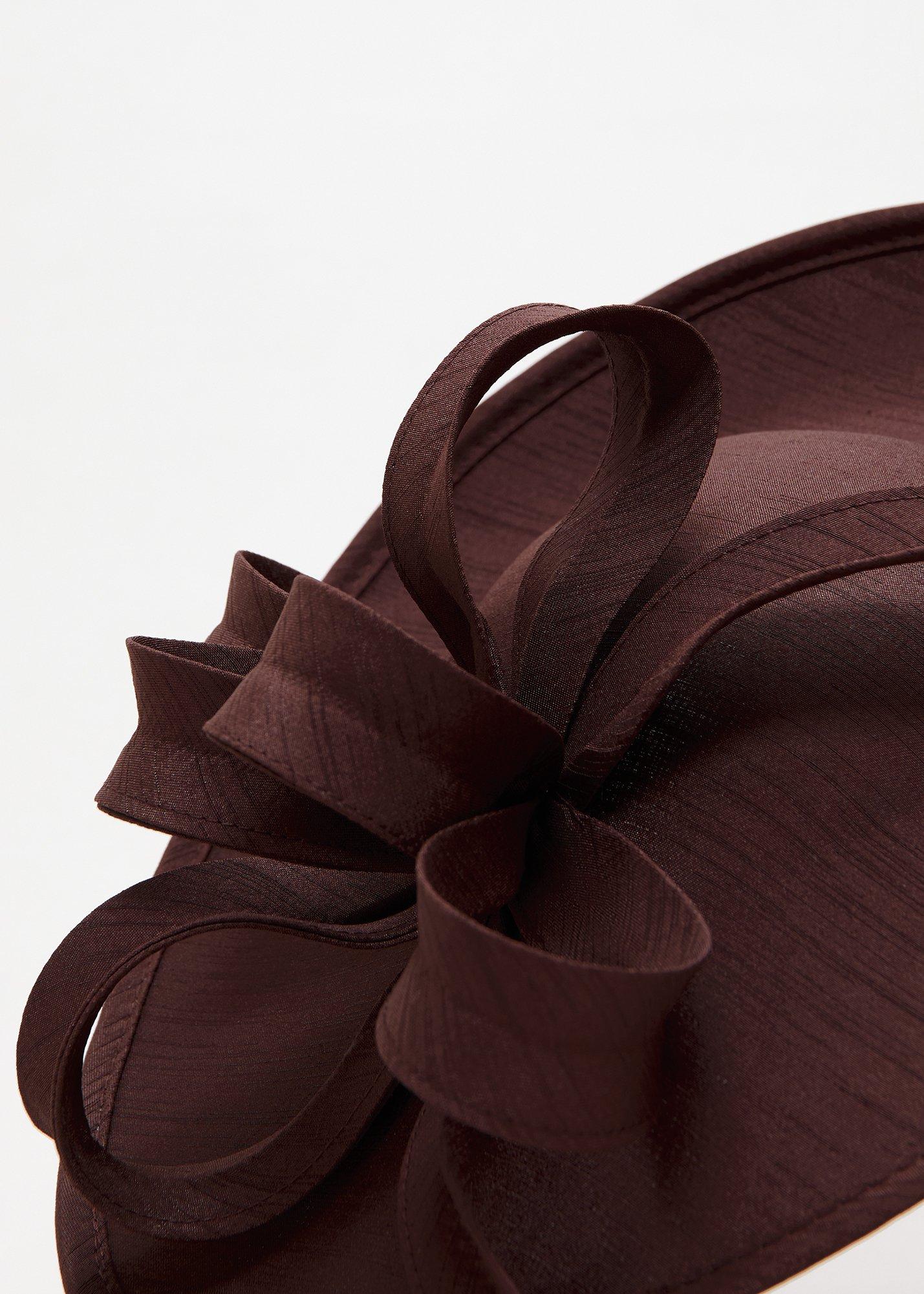 ${product-id}-Twist Shantung Oval Fascinator-Brown-${view-type}