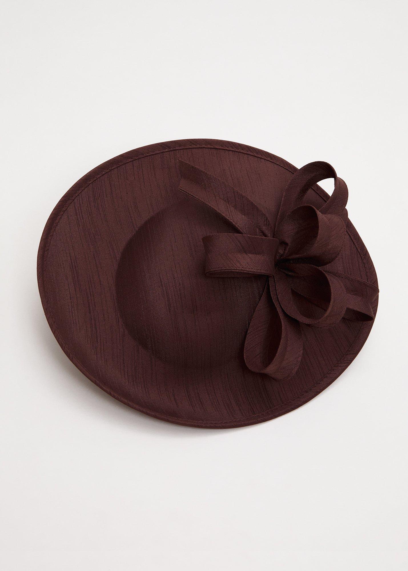${product-id}-Twist Shantung Oval Fascinator-Brown-${view-type}