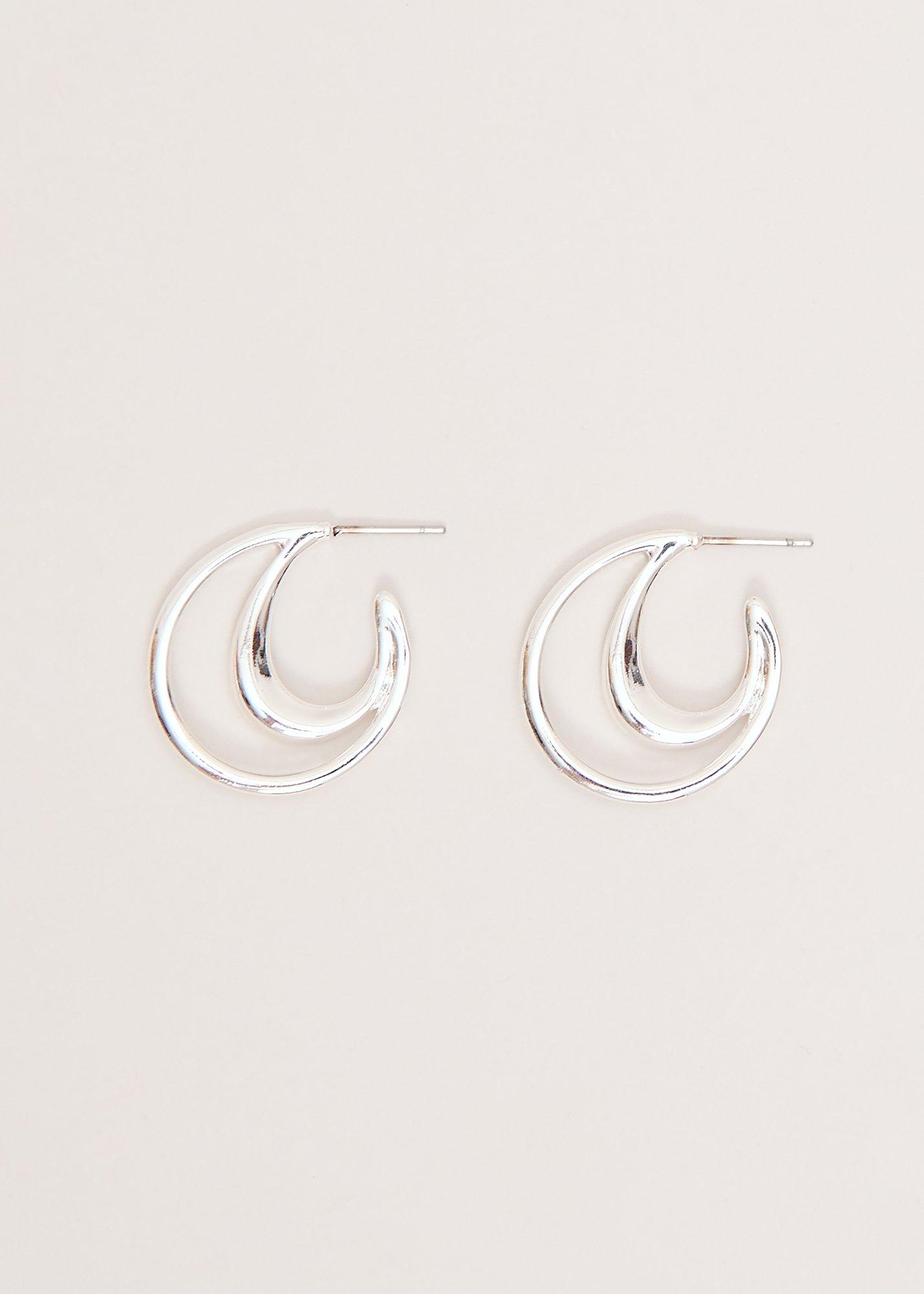 Silver Double Hoop Earrings