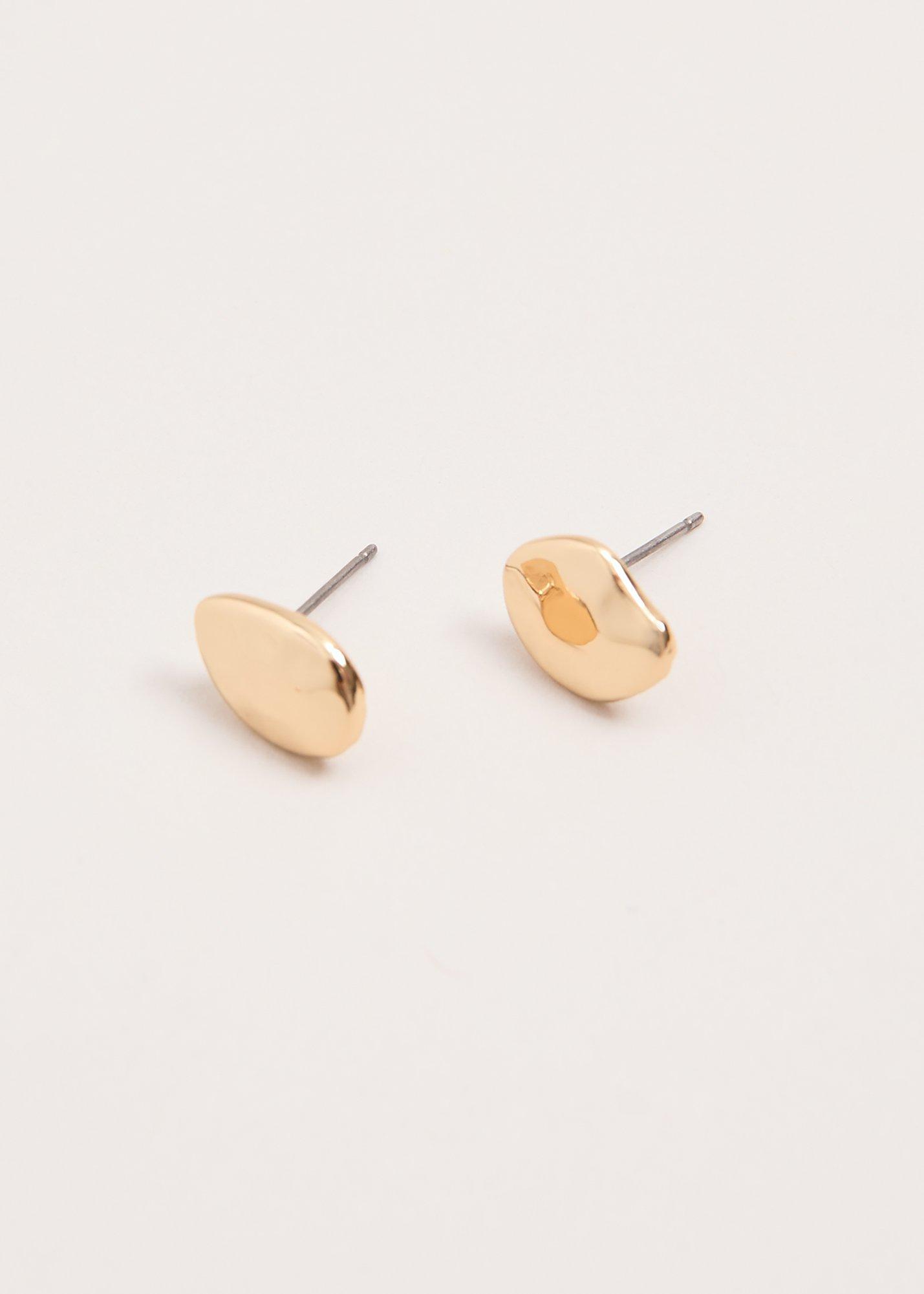 Molten Gold Stud Earrings