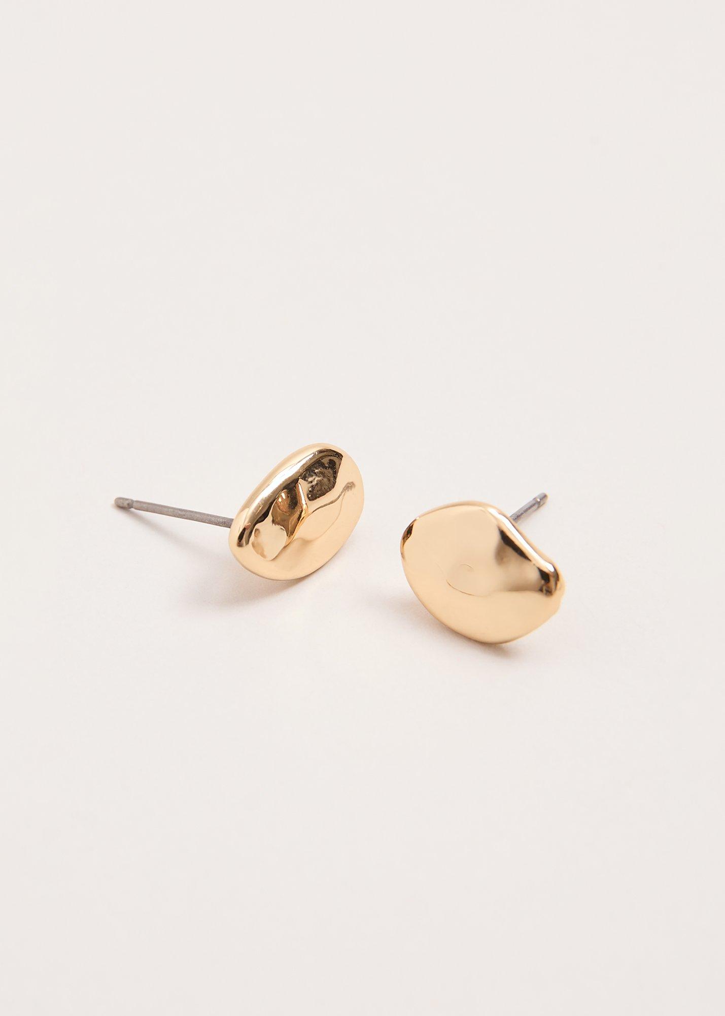 Molten Gold Stud Earrings