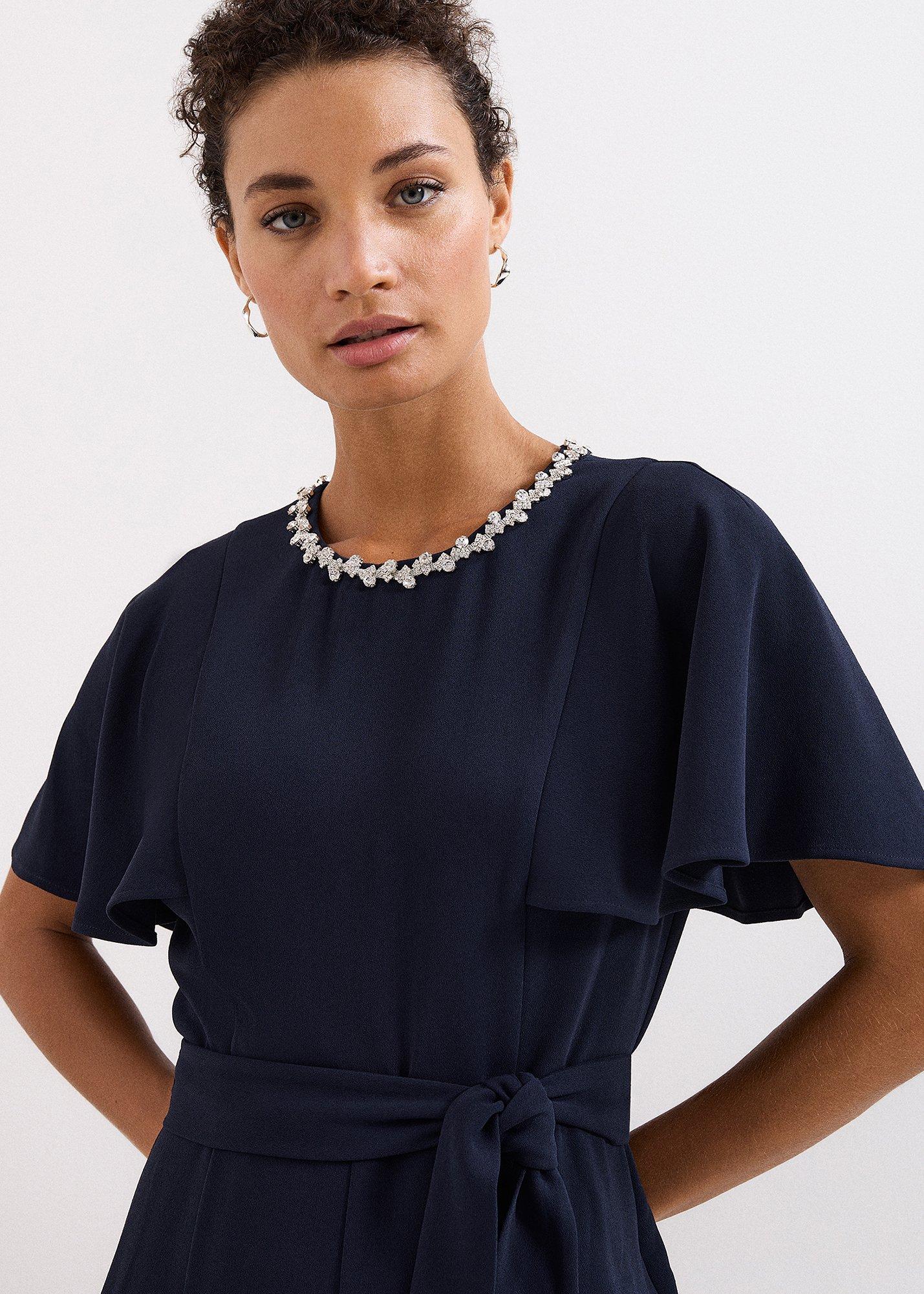 ${product-id}-Petite Orwen Navy Jewelled Neck Jumpsuit-Navy-${view-type}