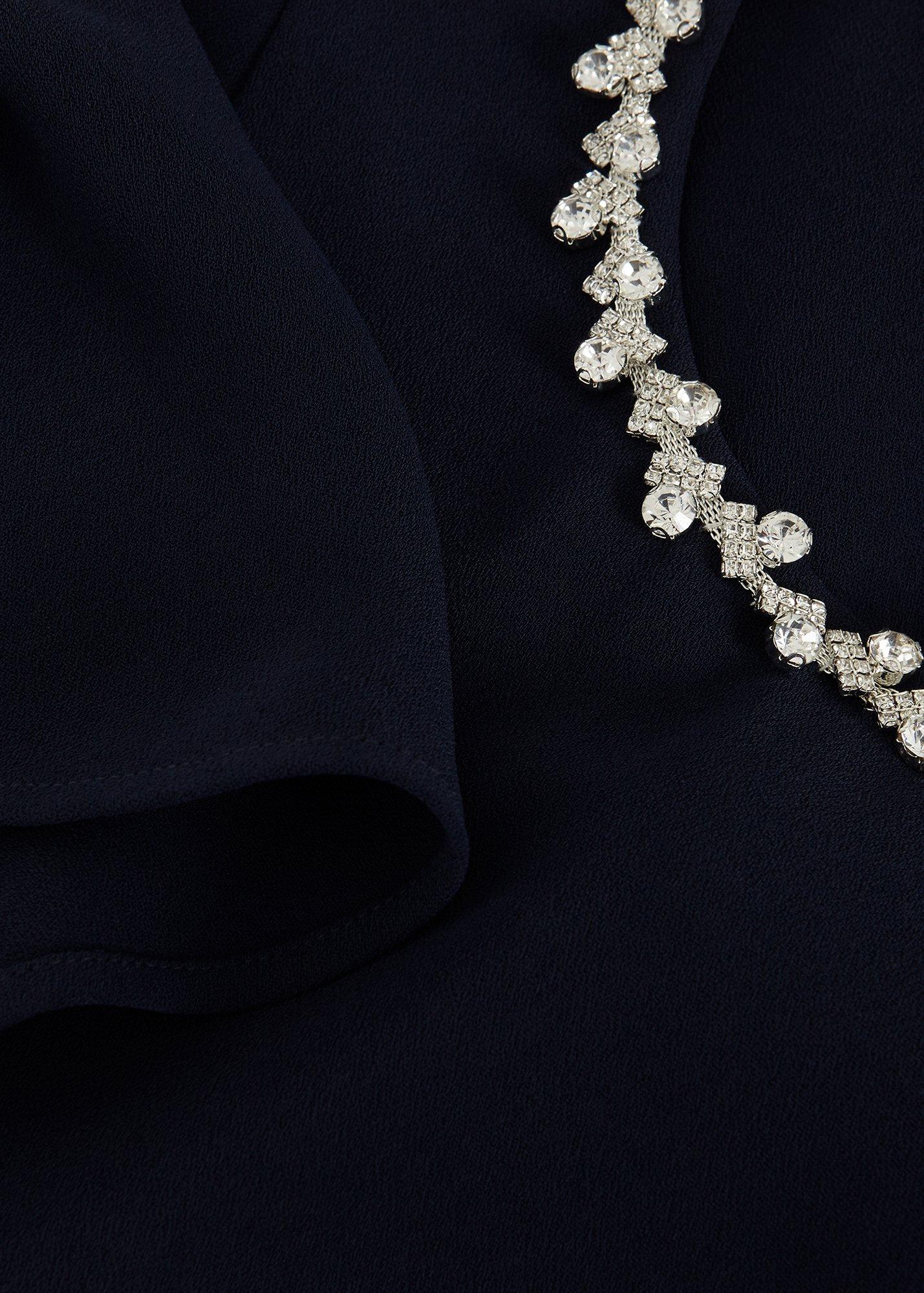 Petite Orwen Navy Jewelled Neck Jumpsuit