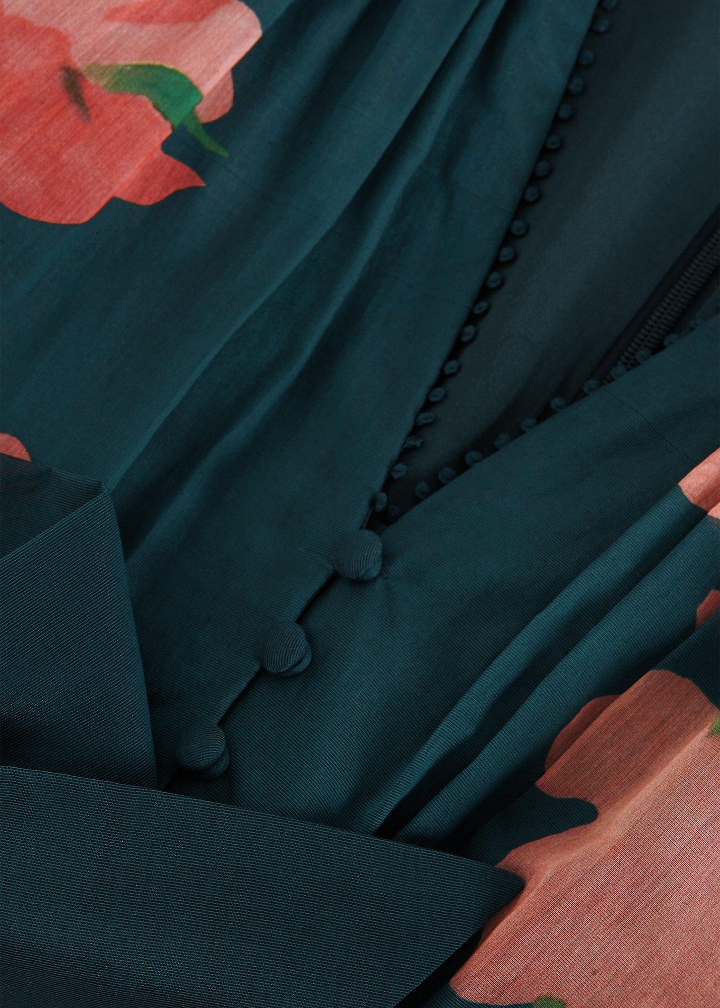 ${product-id}-Petite Lucinda Button Floral Dress-Teal-${view-type}