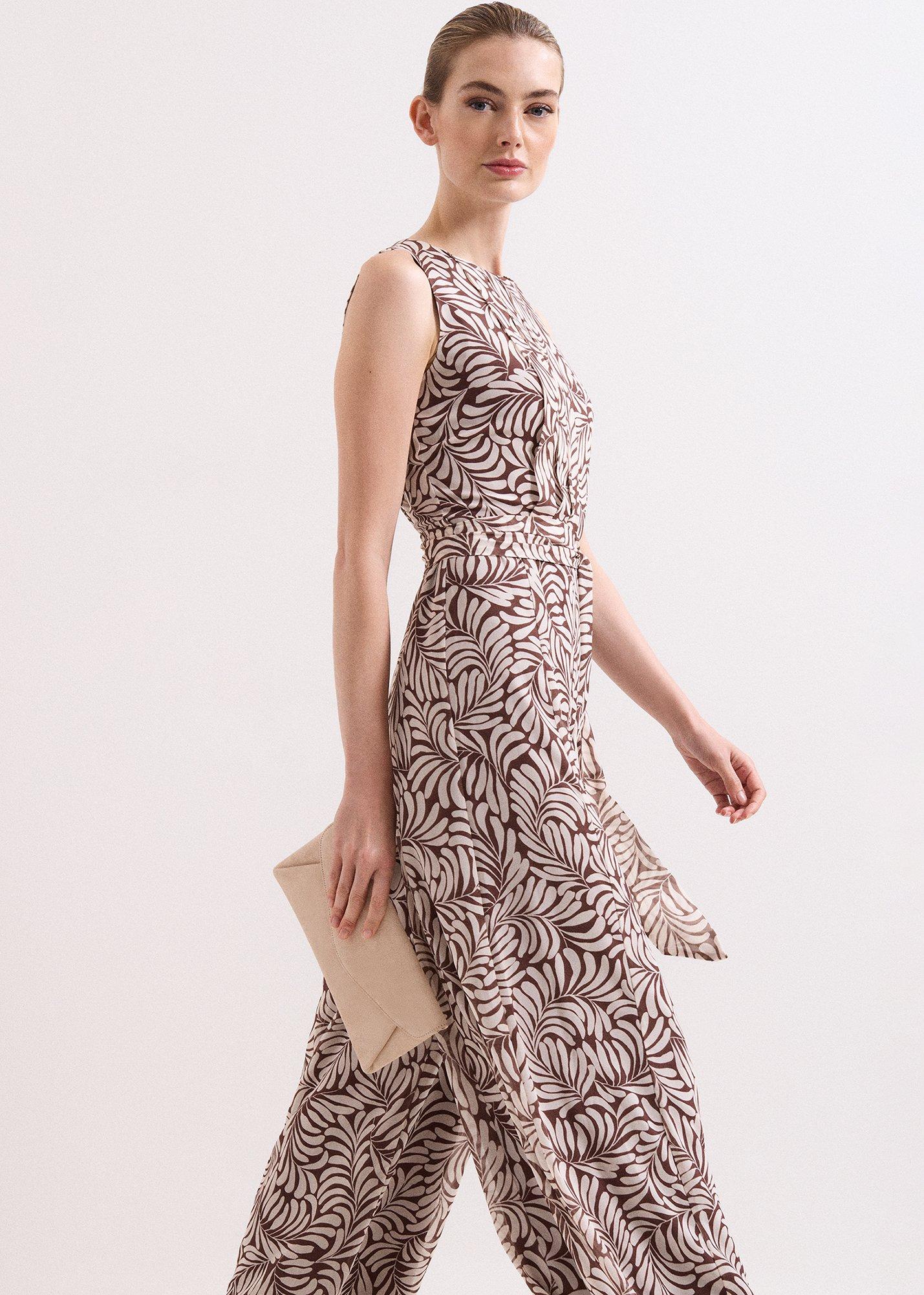 ${product-id}-Petite Janine Leaf Print Jumpsuit-Latte-${view-type}