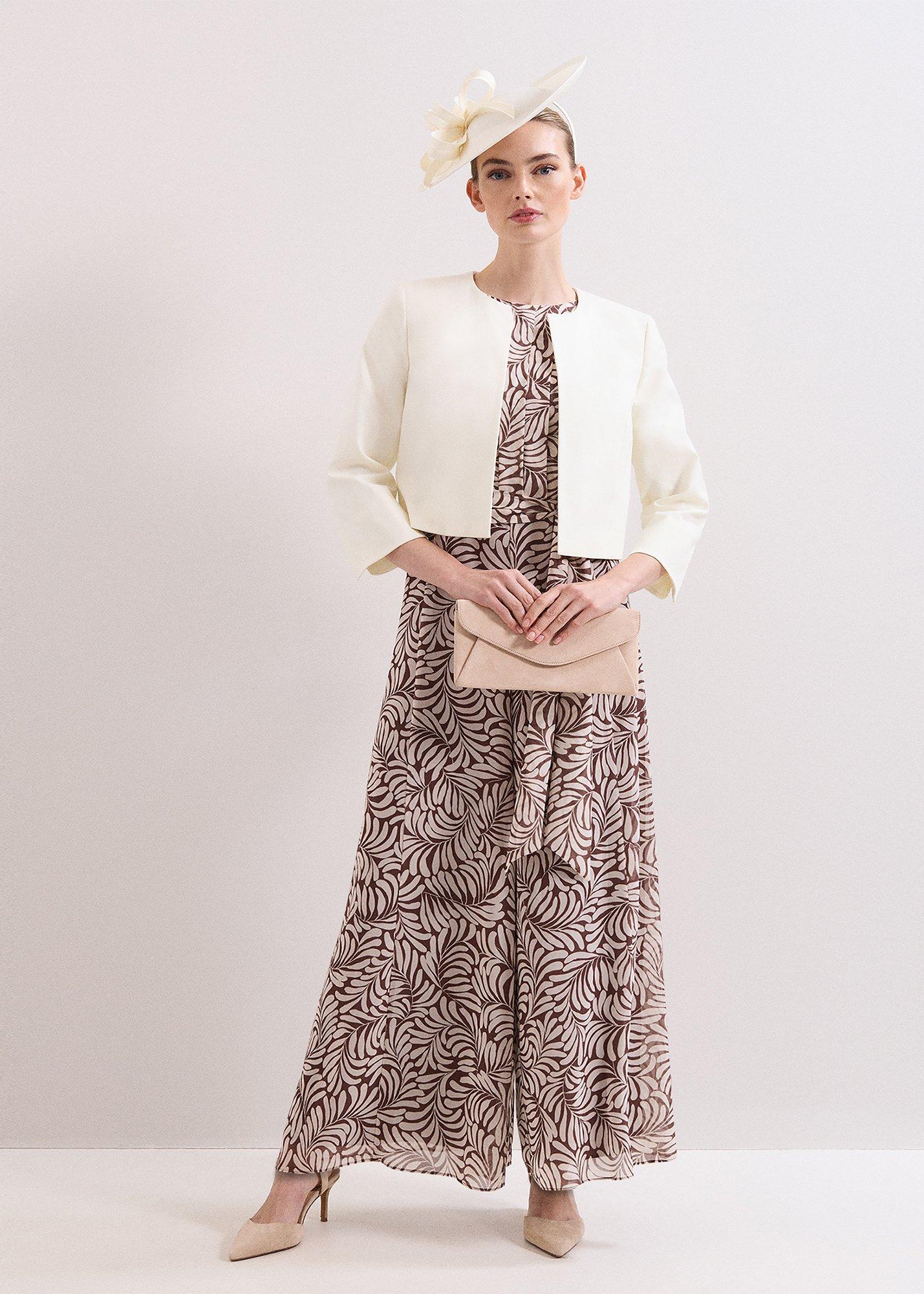 ${product-id}-Petite Janine Leaf Print Jumpsuit-Latte-${view-type}