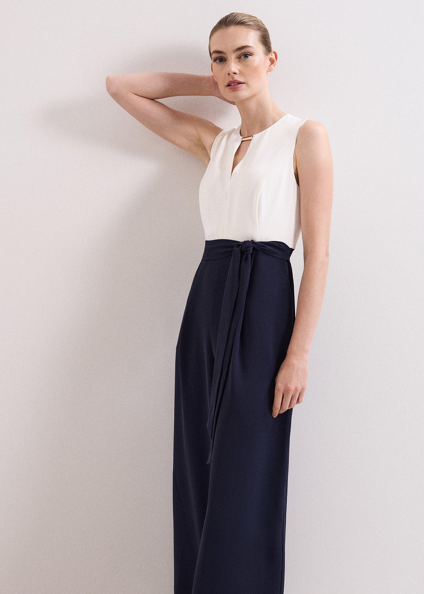 ${product-id}-Petite Brylee Wide Leg Jumpsuit-Navy/Ivory-${view-type}