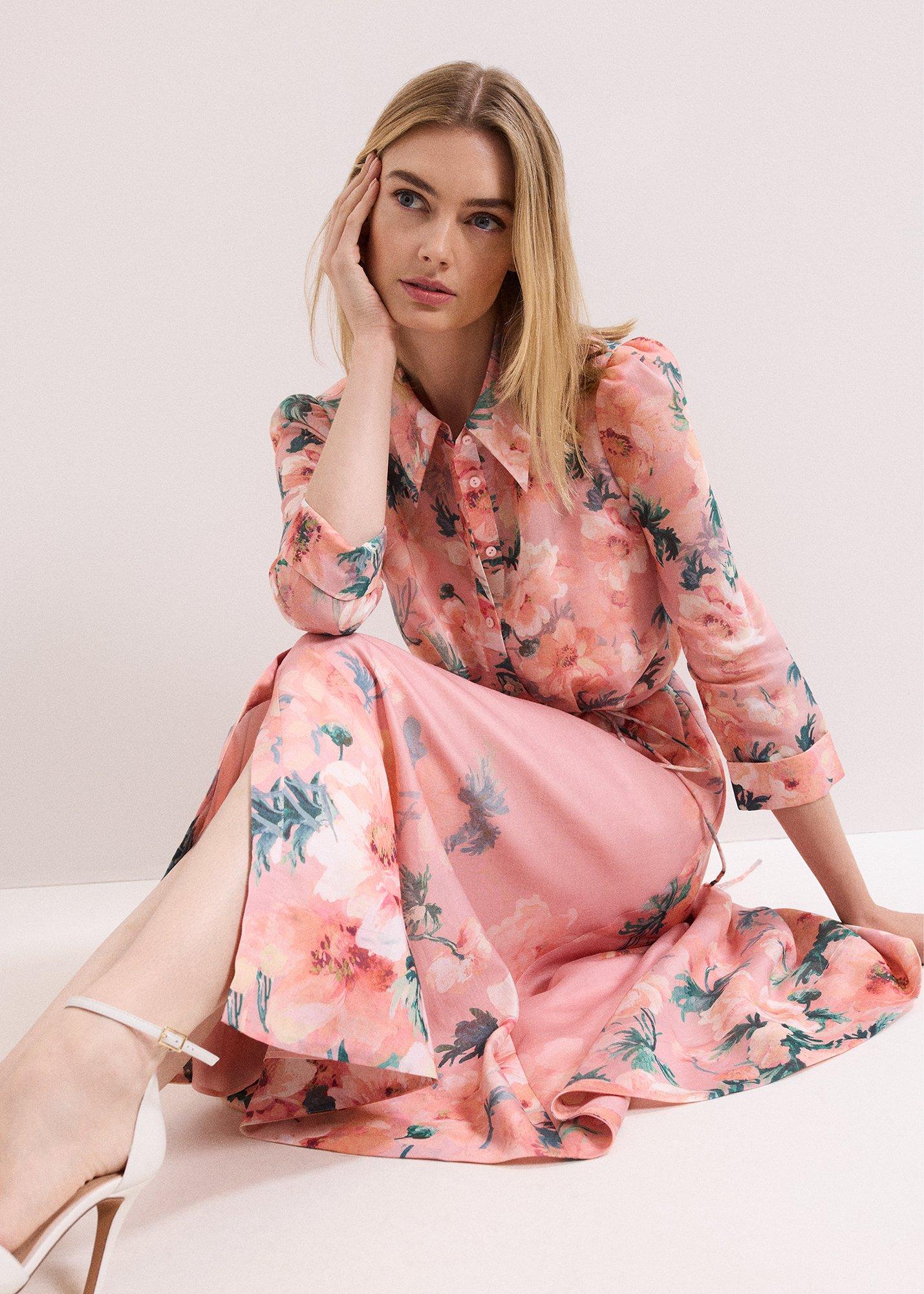 ${product-id}-Petite Anabella Floral Shirt Dress-Pale Pink-${view-type}