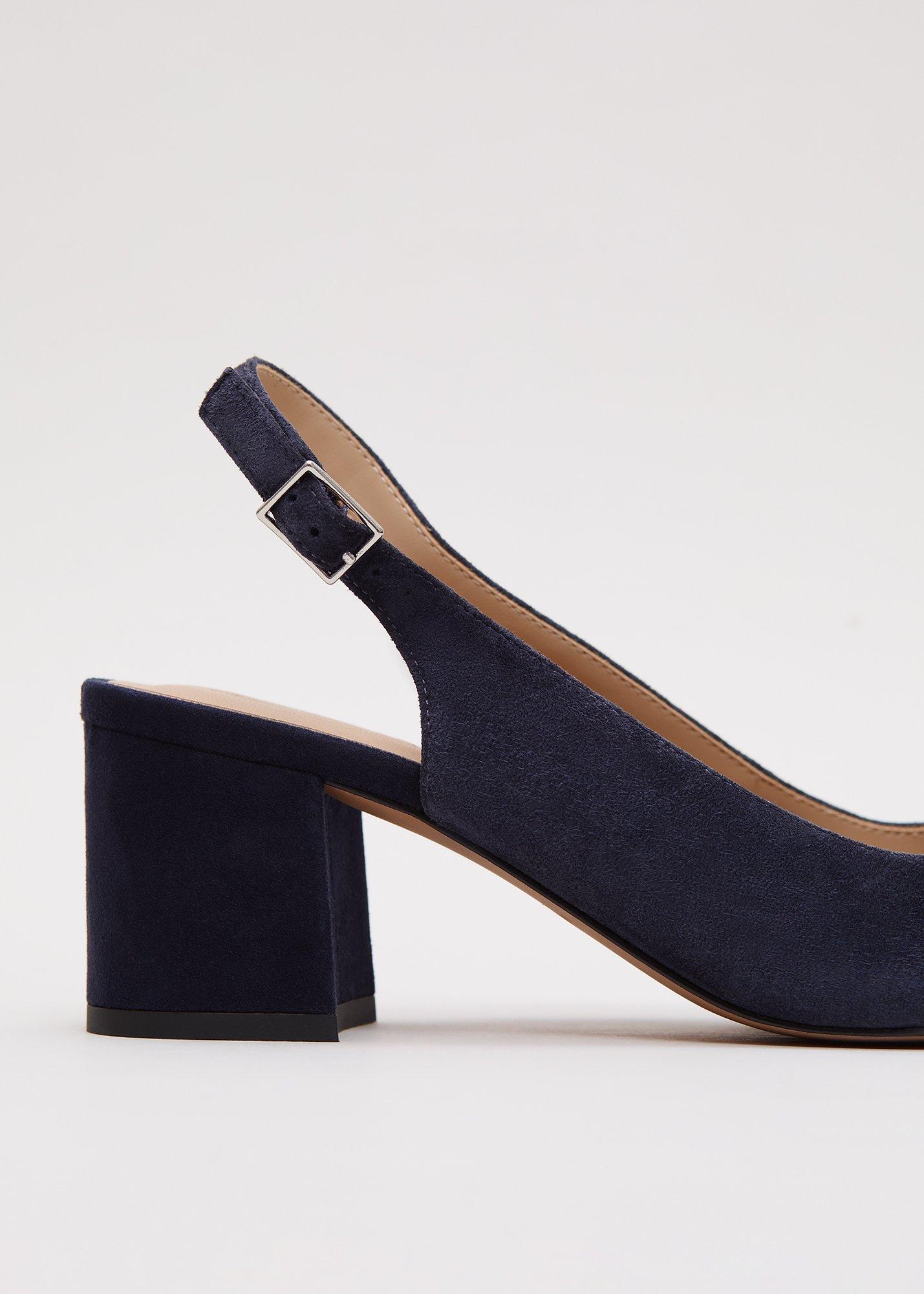 ${product-id}-Sparkle Slingback Block Heel Shoes-Navy-${view-type}