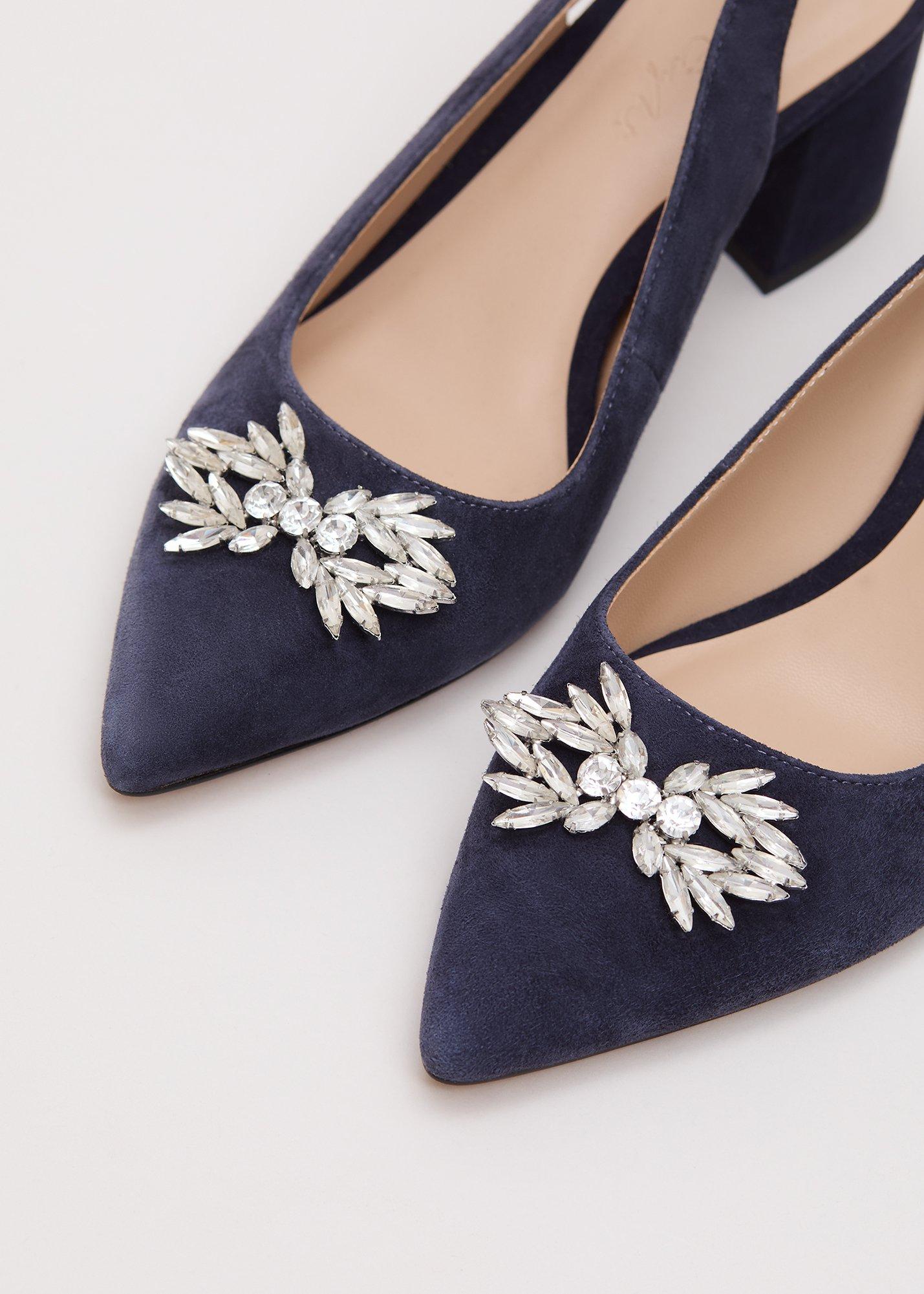 ${product-id}-Sparkle Slingback Block Heel Shoes-Navy-${view-type}