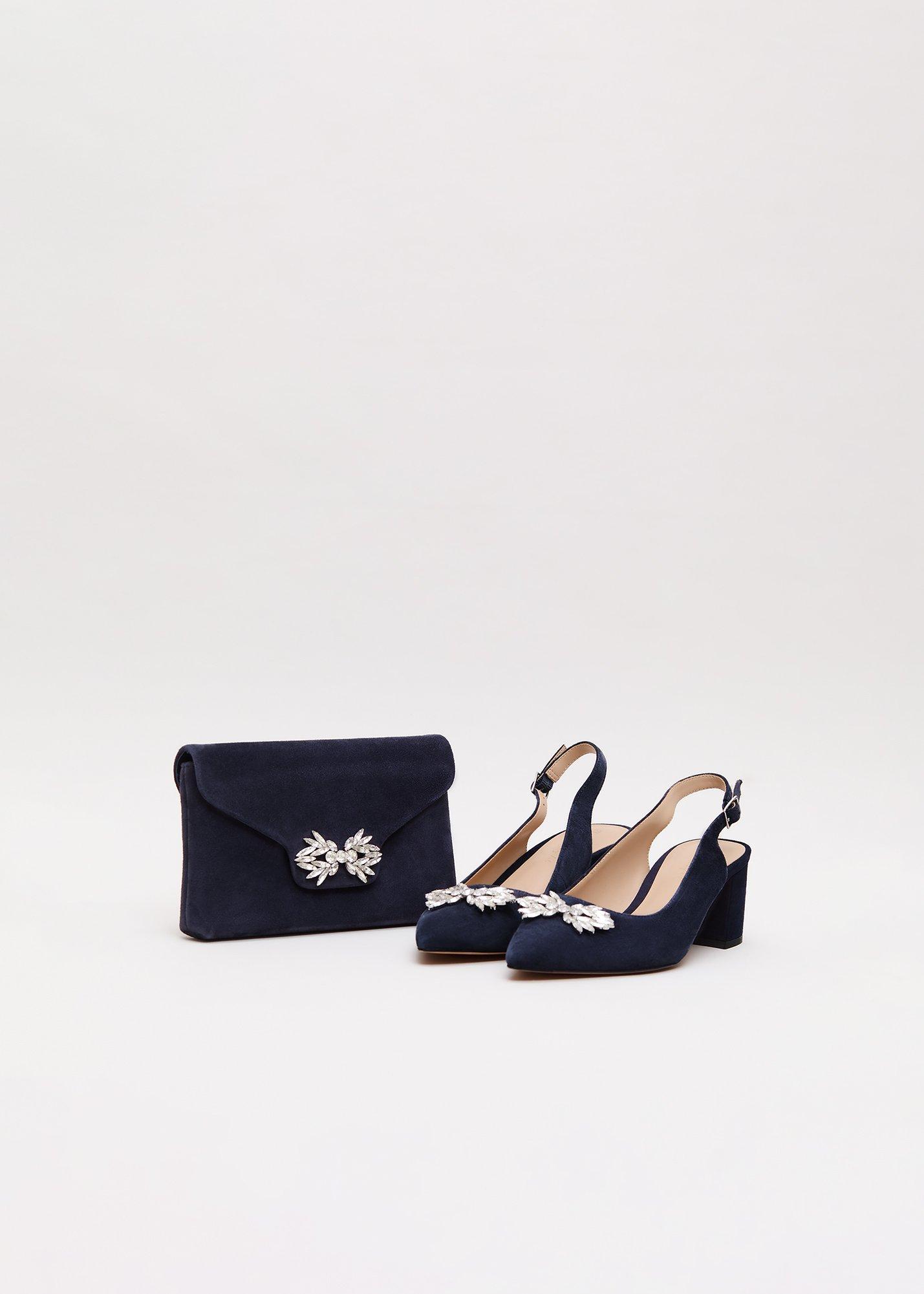 ${product-id}-Sparkle Slingback Block Heel Shoes-Navy-${view-type}