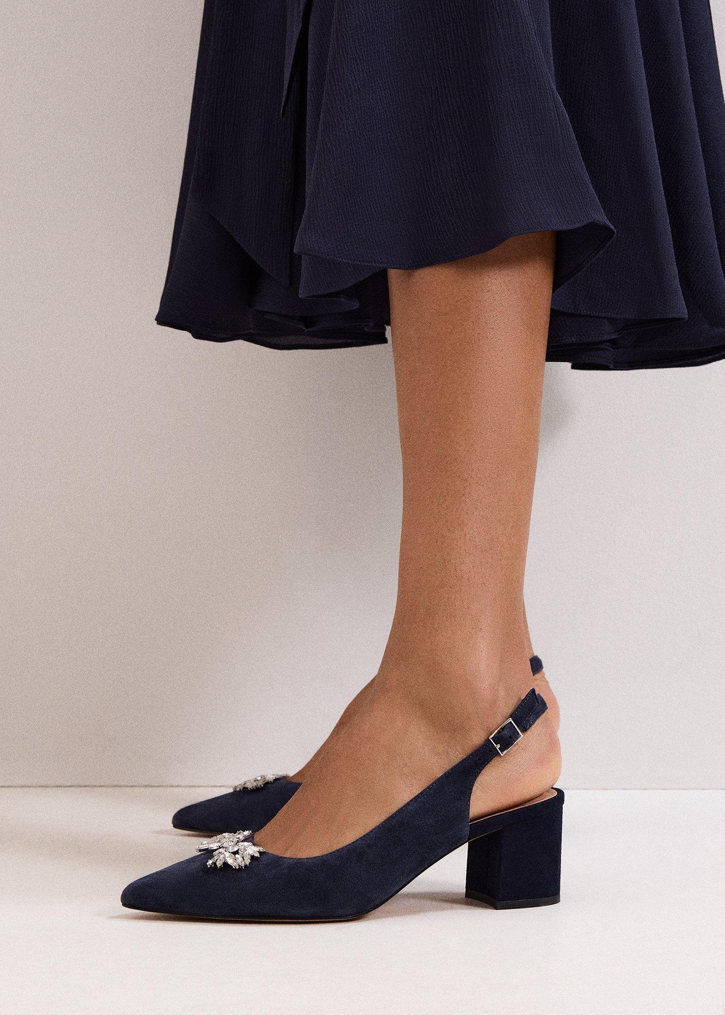 ${product-id}-Sparkle Slingback Block Heel Shoes-Navy-${view-type}