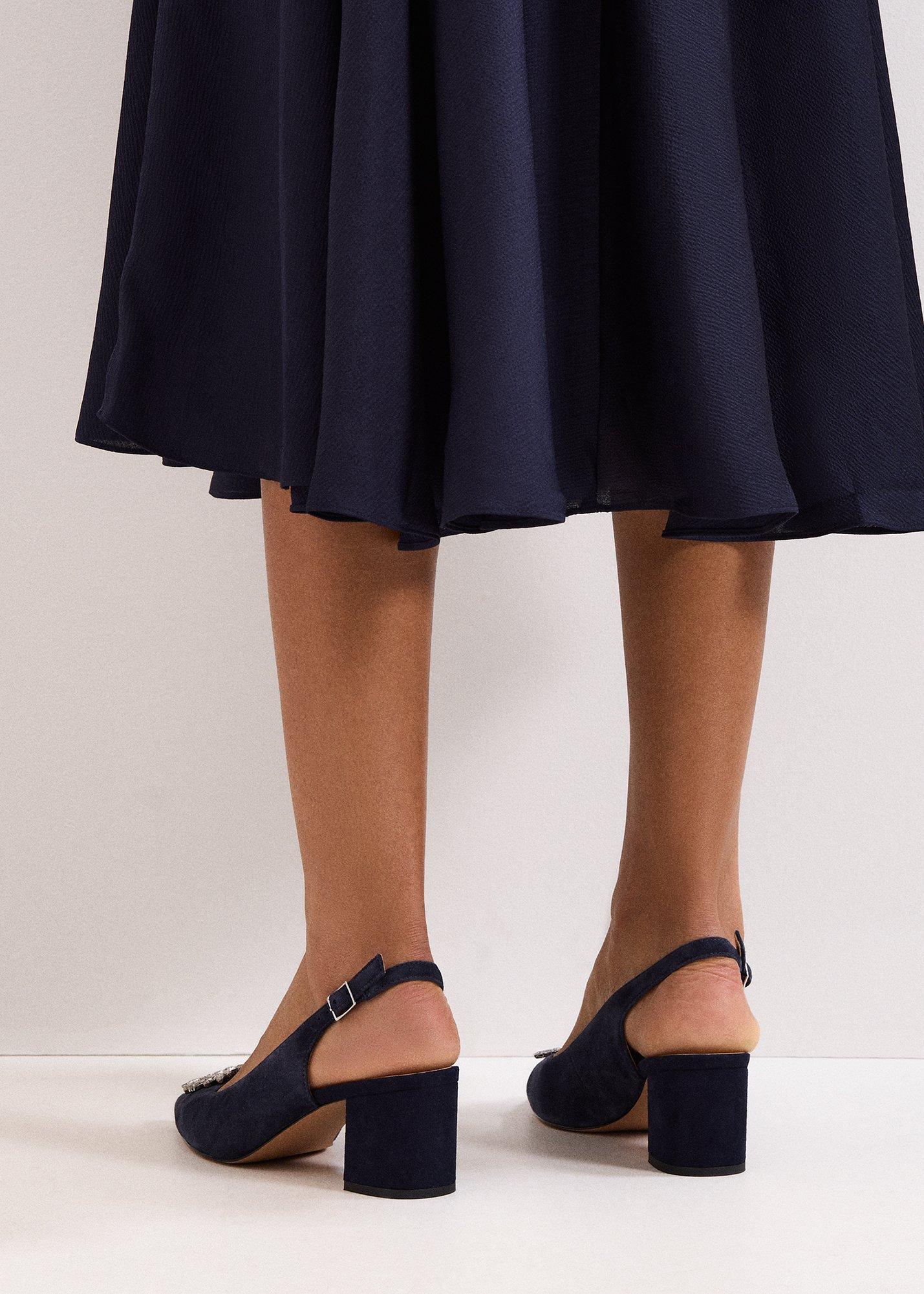 ${product-id}-Sparkle Slingback Block Heel Shoes-Navy-${view-type}