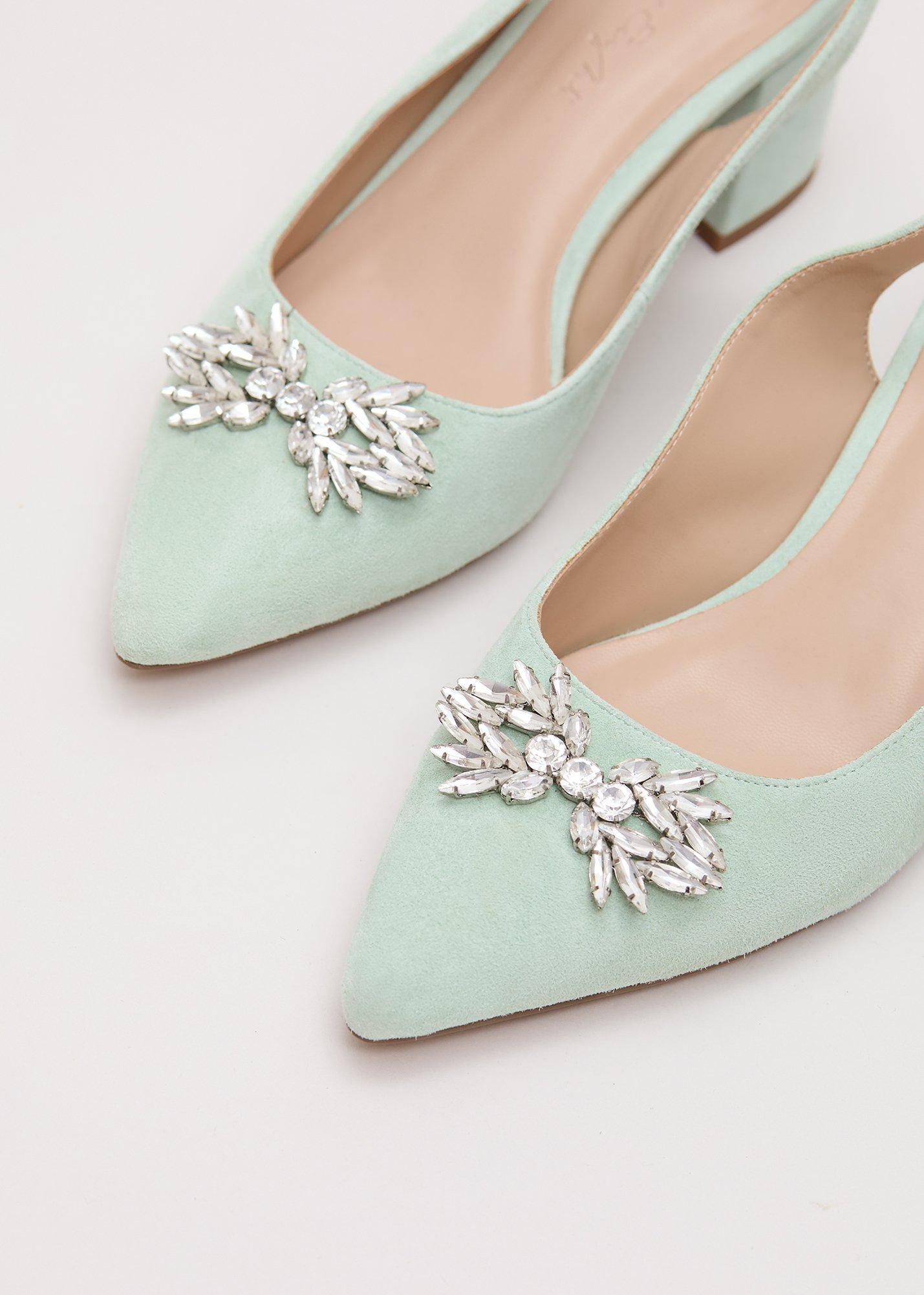 ${product-id}-Sparkle Slingback Block Heel Shoes-Pale Green-${view-type}