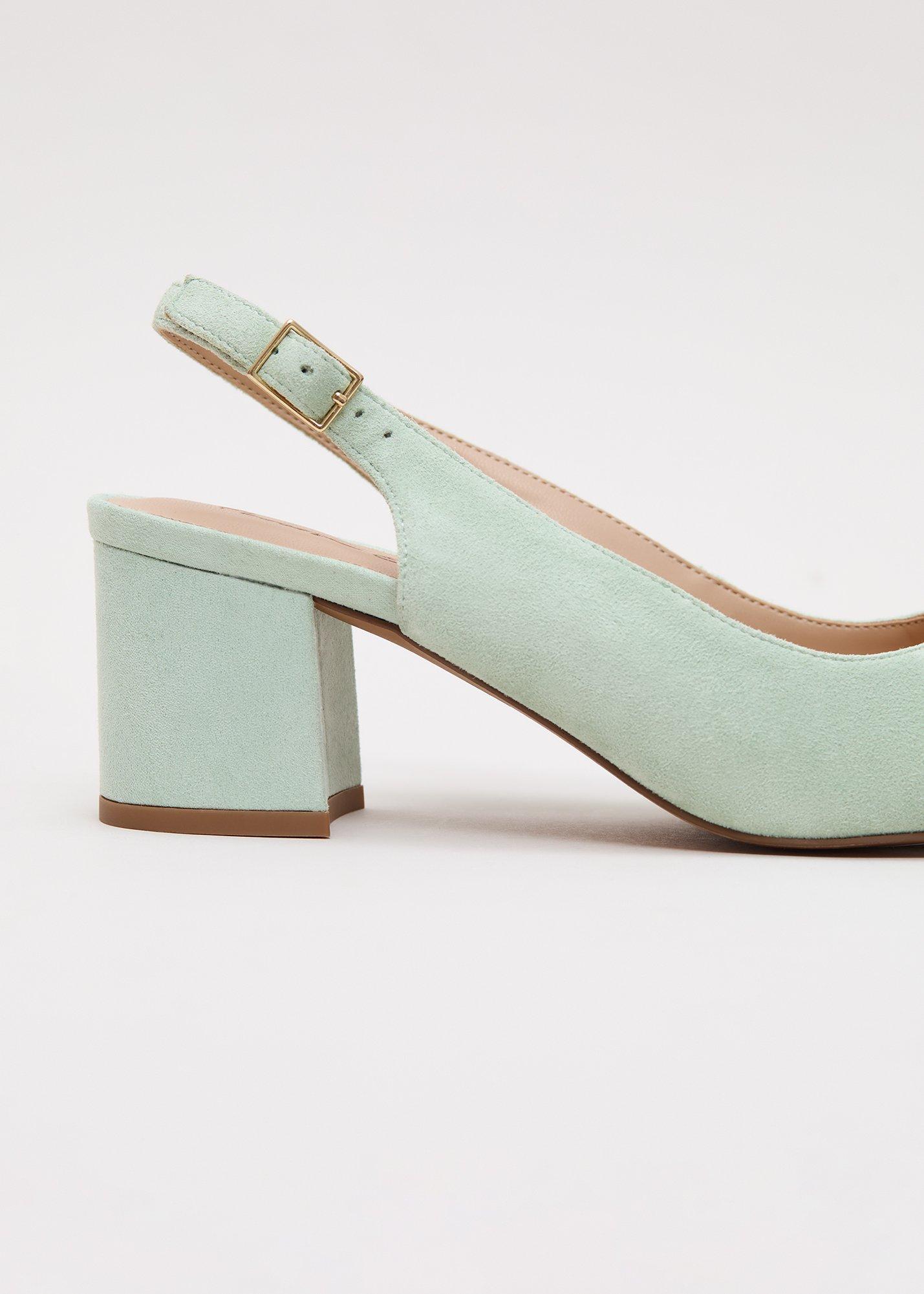 ${product-id}-Sparkle Slingback Block Heel Shoes-Pale Green-${view-type}