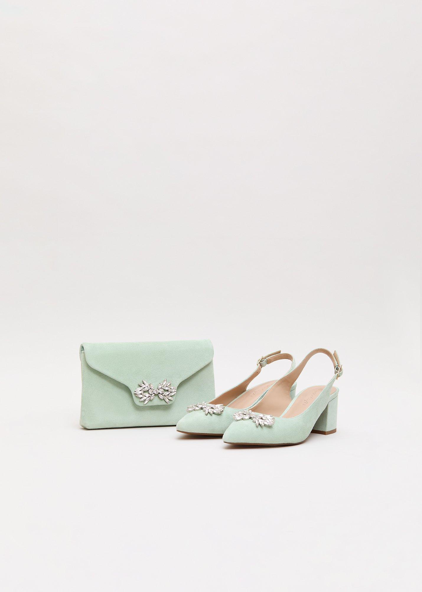 ${product-id}-Sparkle Slingback Block Heel Shoes-Pale Green-${view-type}