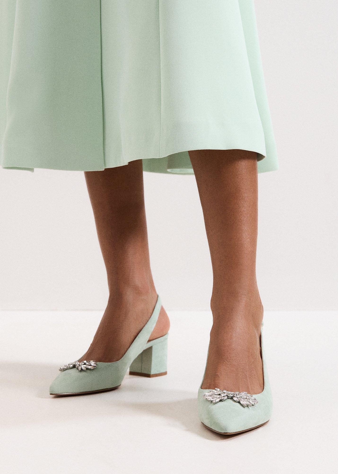 ${product-id}-Sparkle Slingback Block Heel Shoes-Pale Green-${view-type}