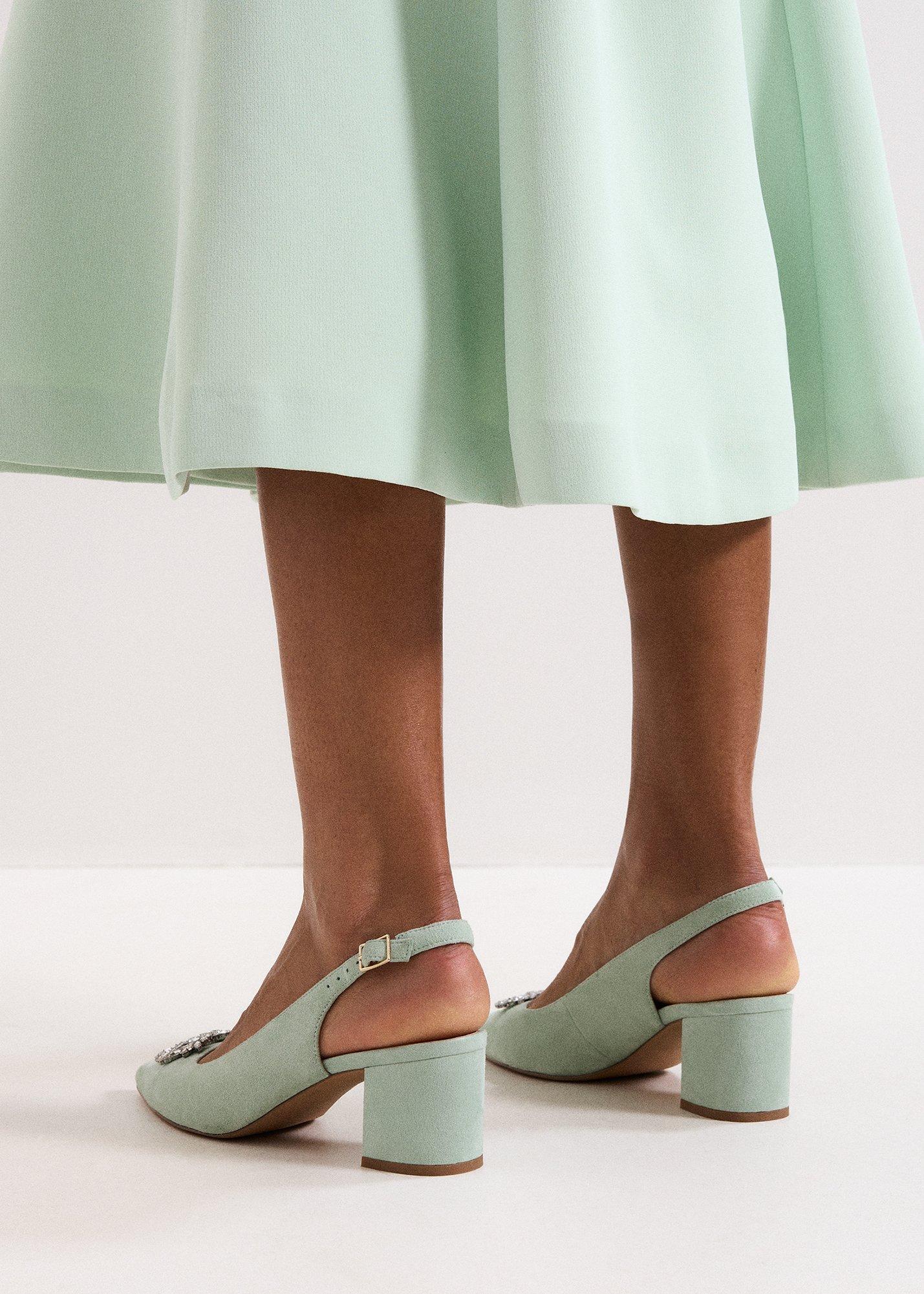 ${product-id}-Sparkle Slingback Block Heel Shoes-Pale Green-${view-type}