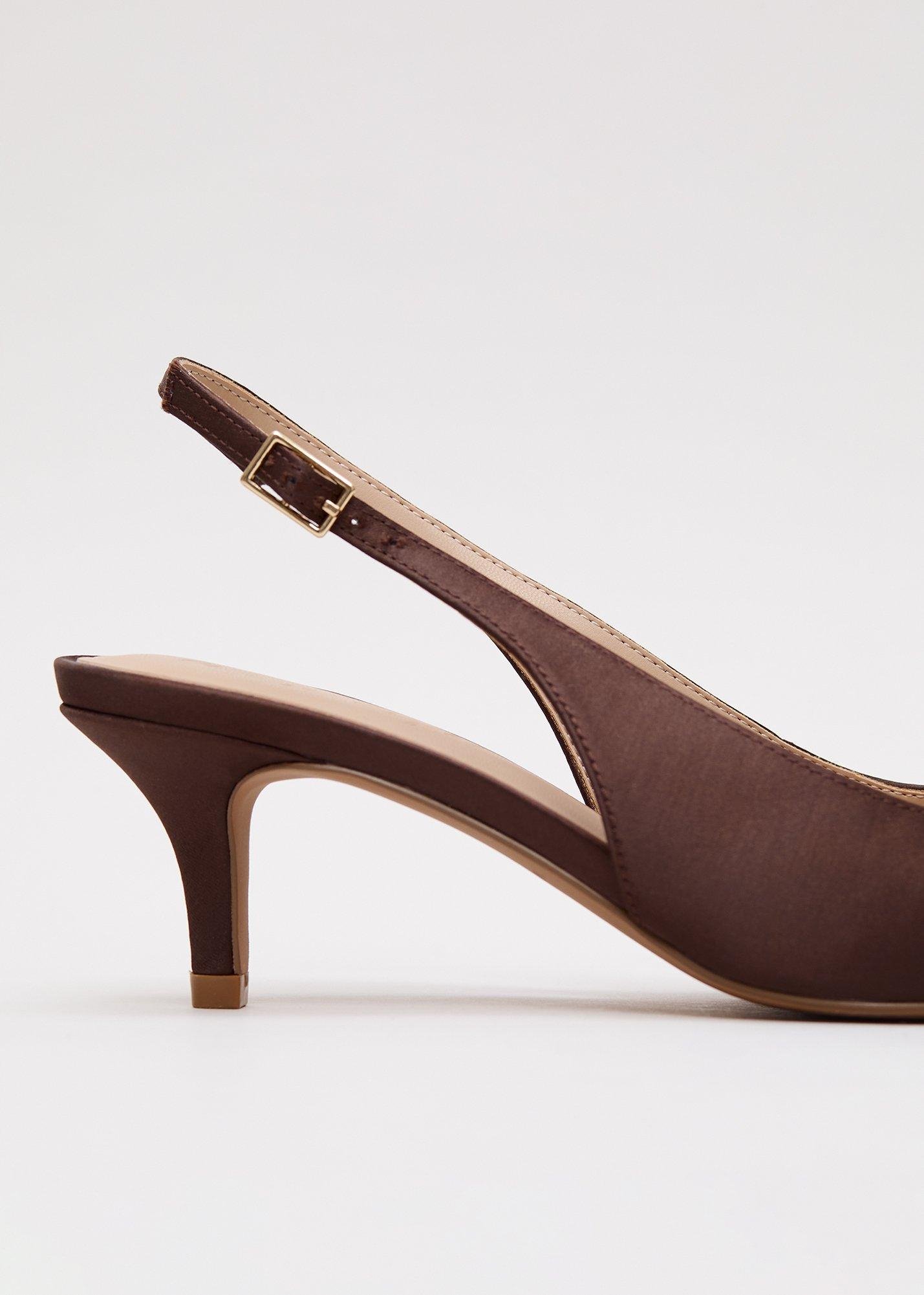 ${product-id}-Satin Slingback Heeled Shoes-Brown-${view-type}