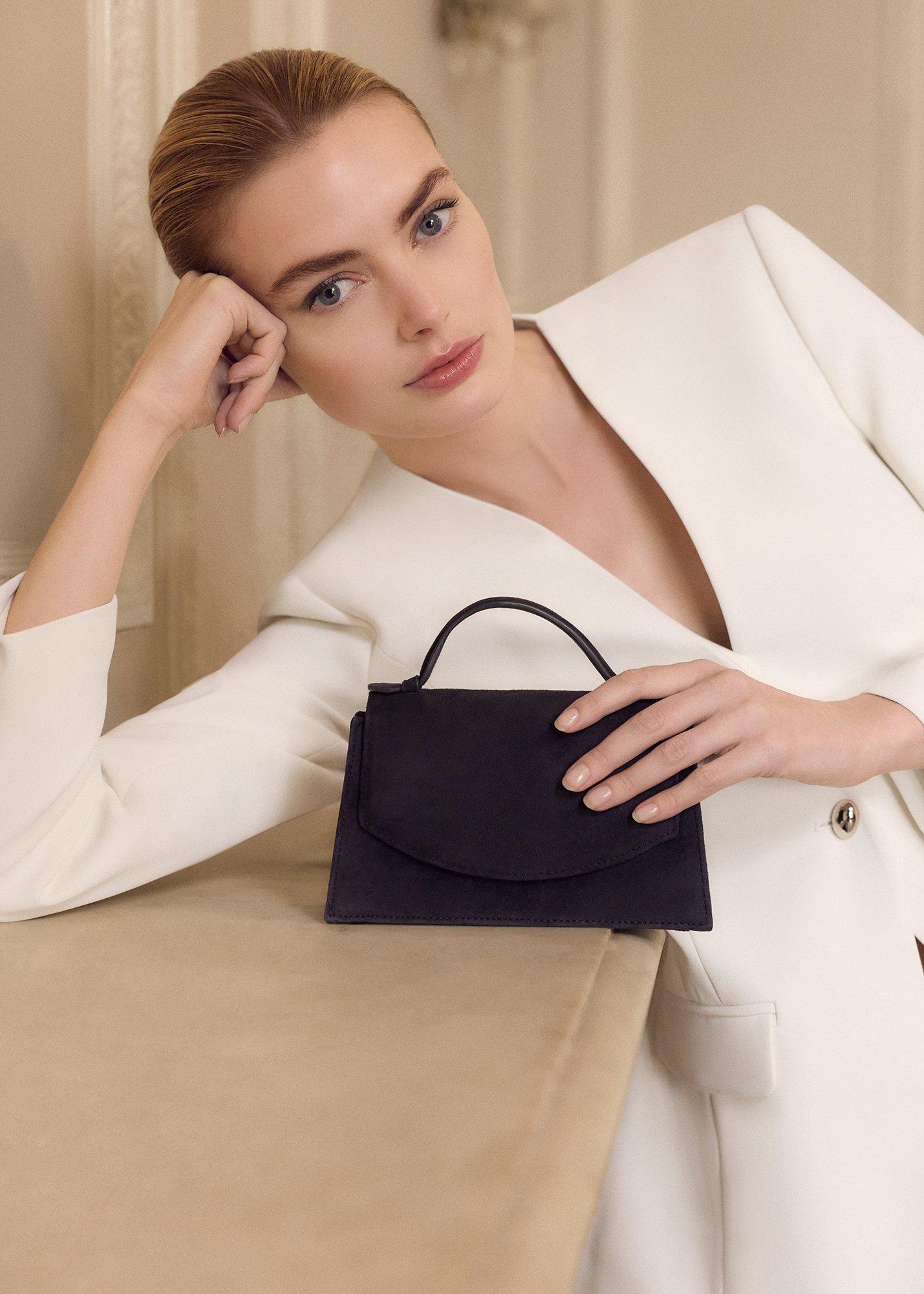 Suede Top Handle Bag