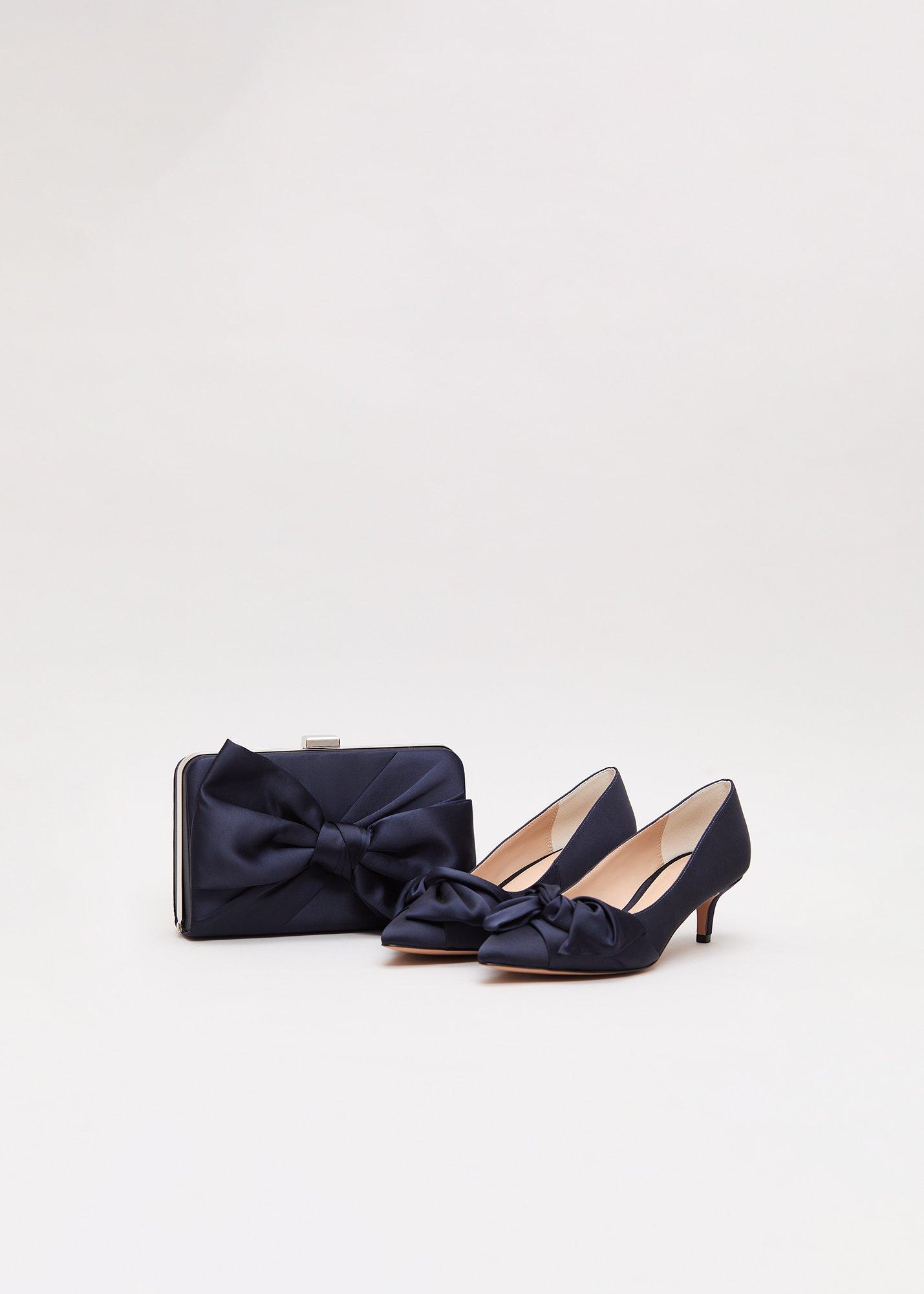 ${product-id}-Satin Knot Front Box Clutch Bag-Navy-${view-type}