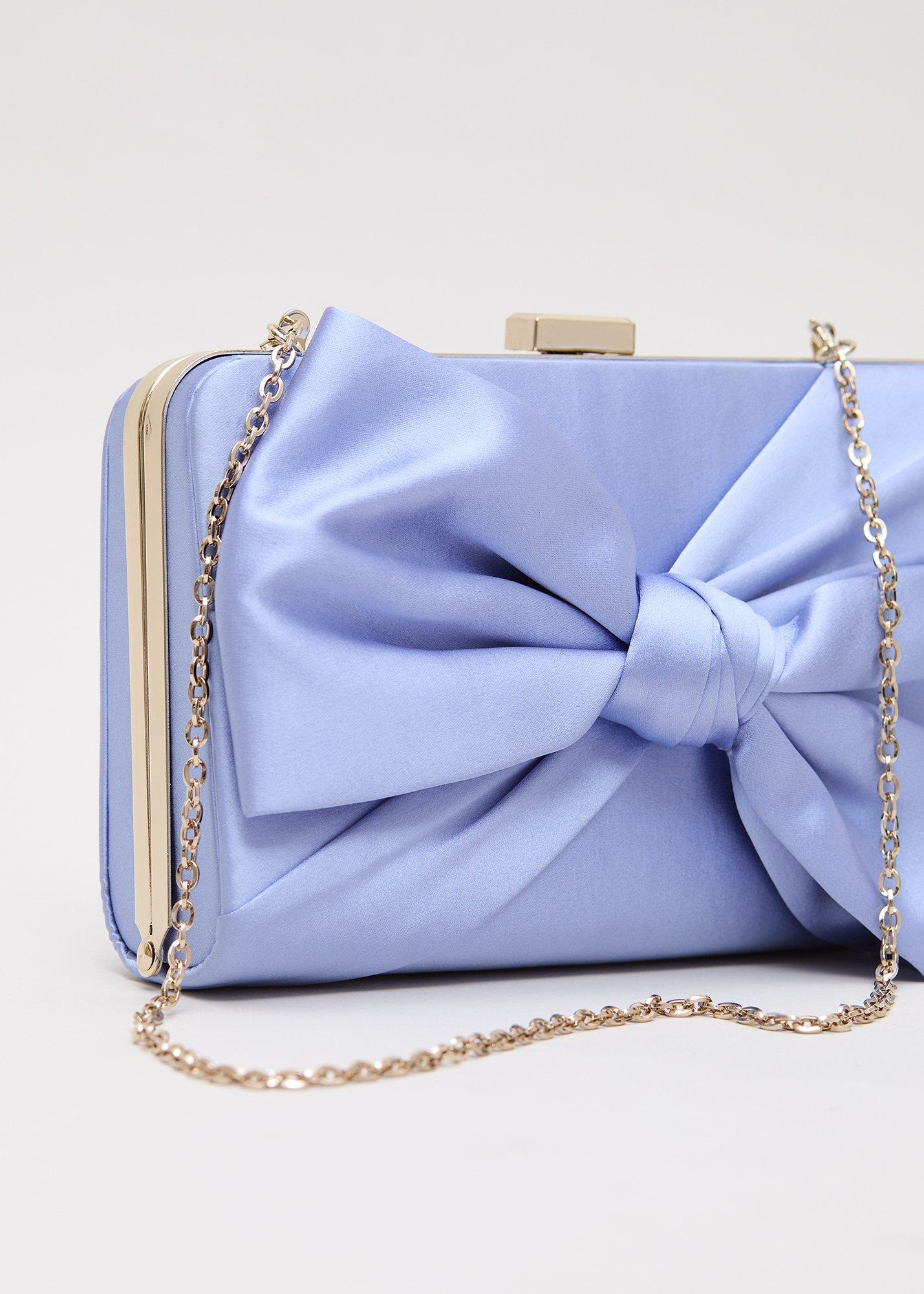 ${product-id}-Satin Knot Front Box Clutch Bag-Pale Blue-${view-type}