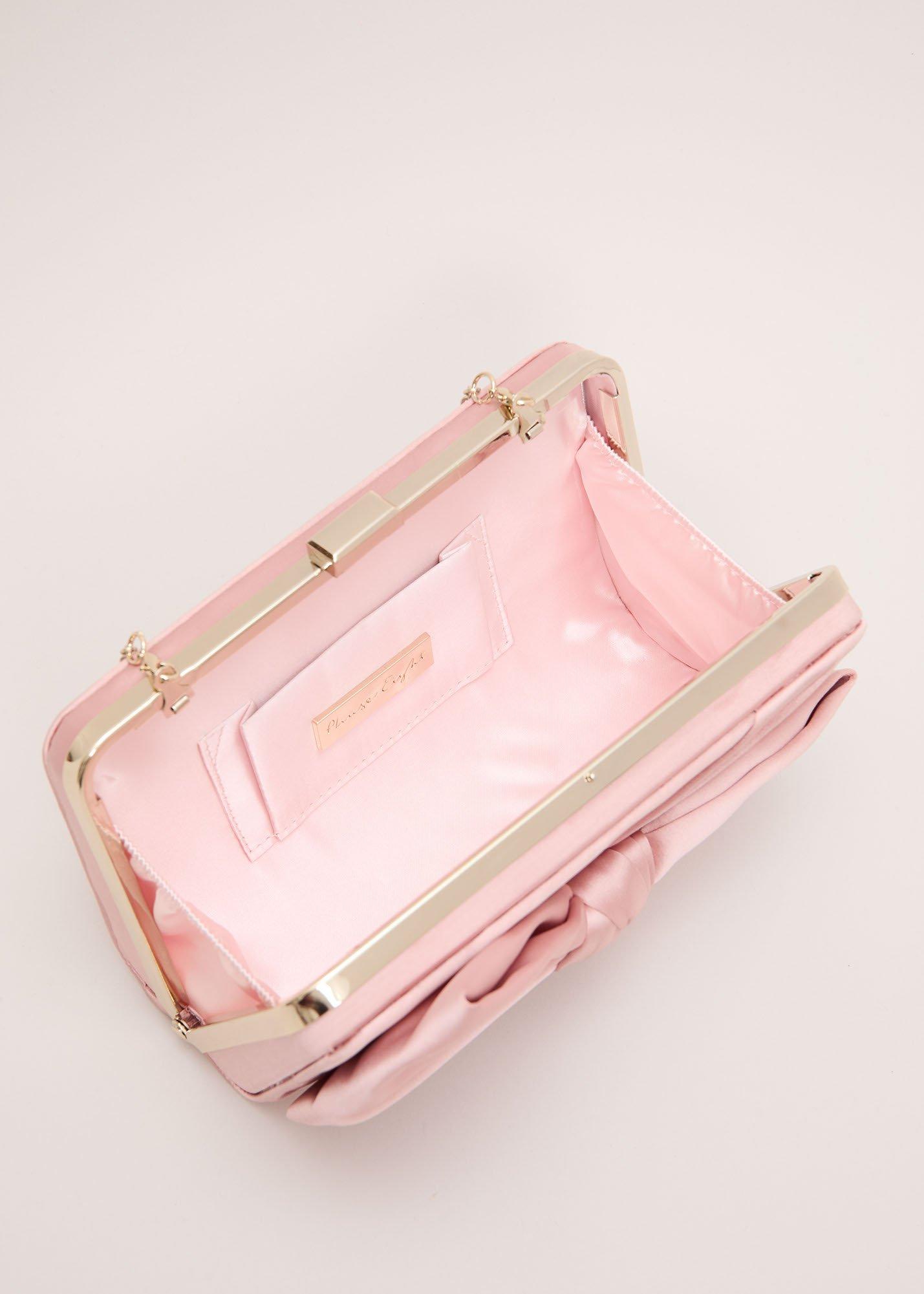 ${product-id}-Satin Knot Front Box Clutch Bag-Pale Pink-${view-type}